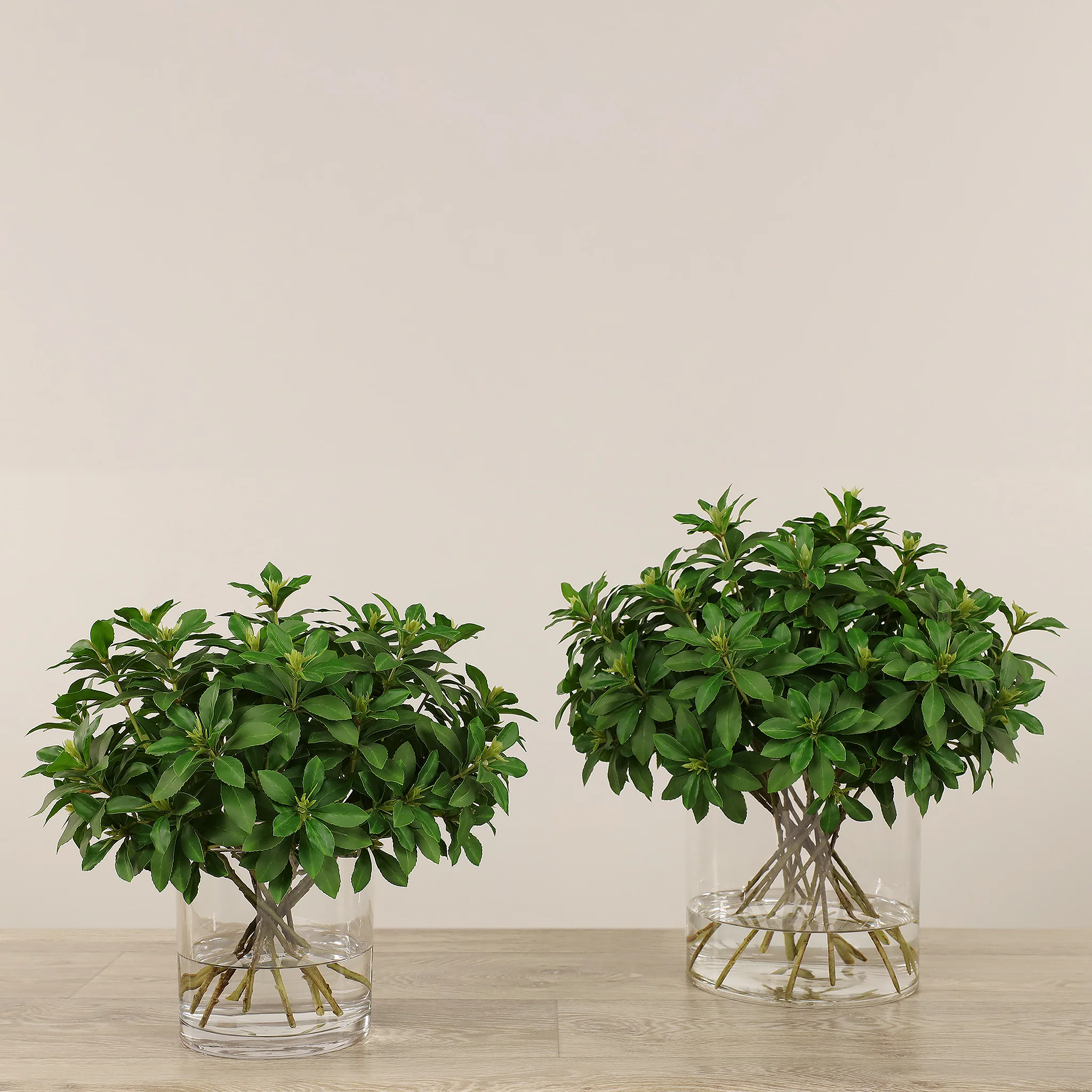 Laurel Leaf Arrangement in Glass Vase