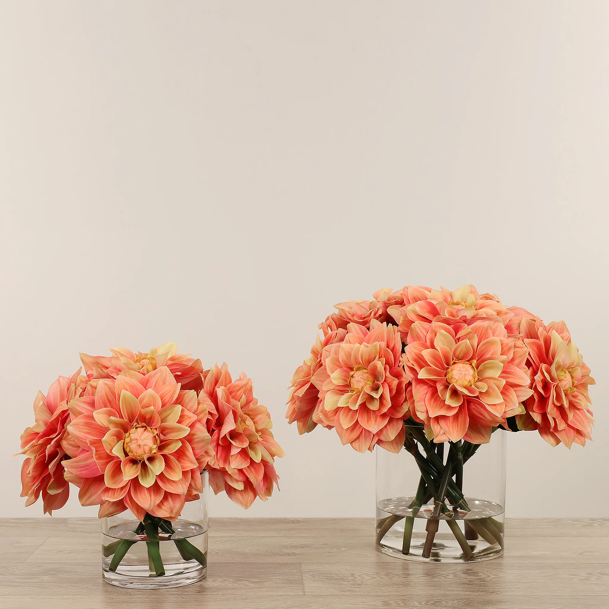 Artificial Dahlia Arrangement in Glass Vase - Image 6