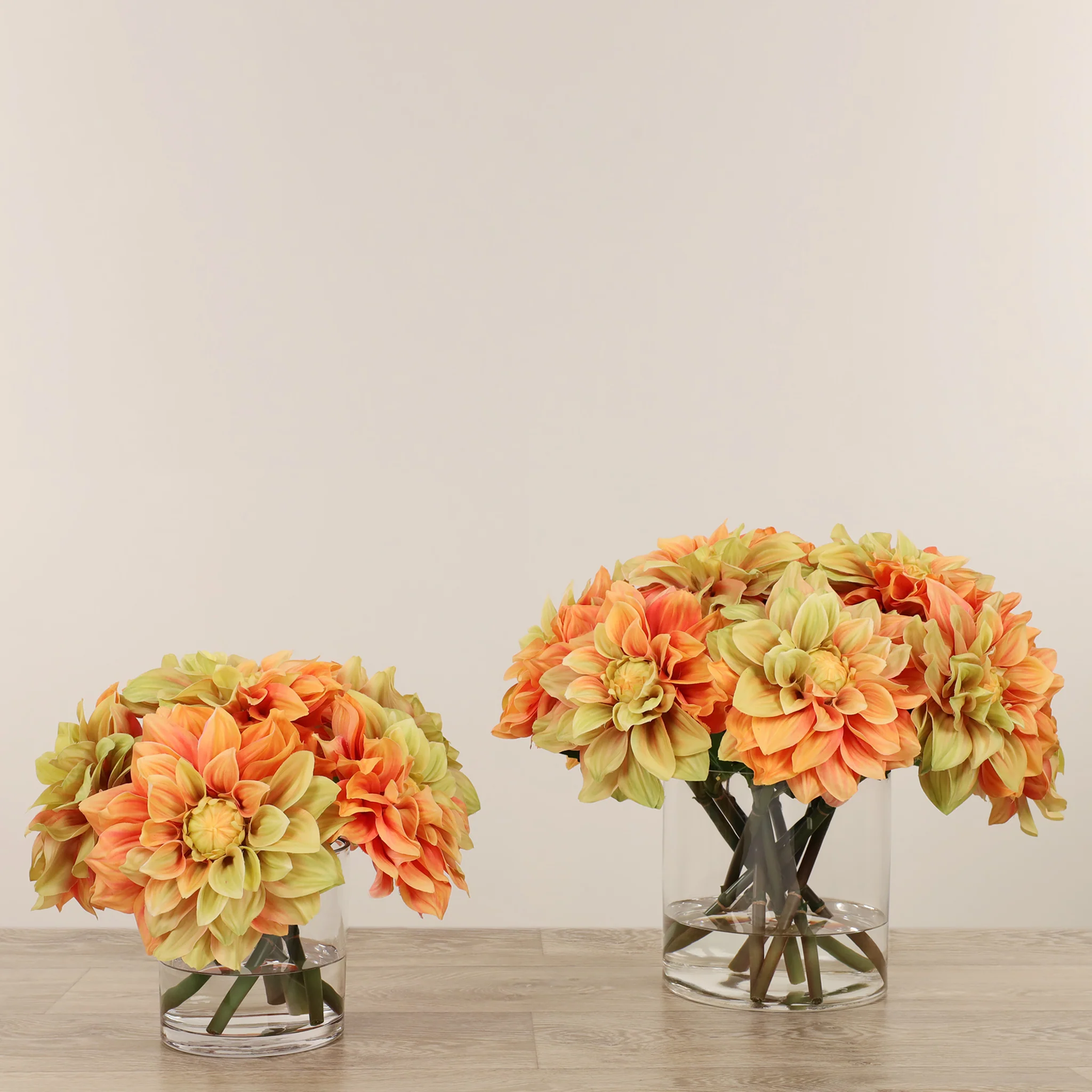 Artificial Dahlia Arrangement in Glass Vase - Image 9