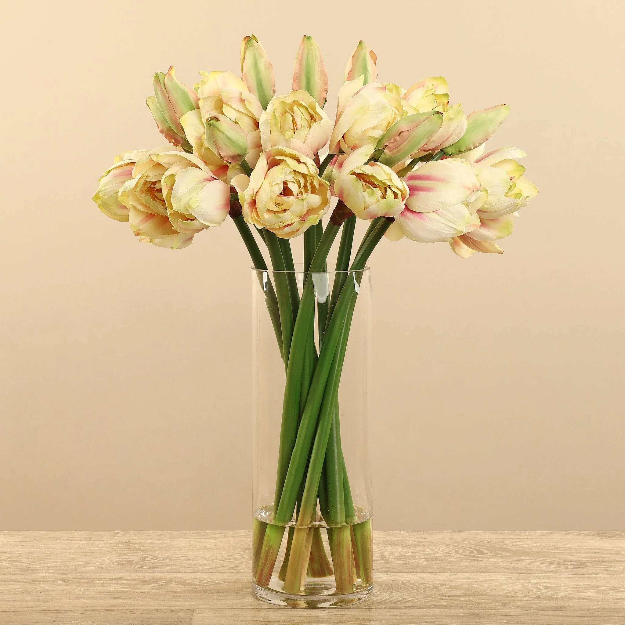 Artificial Amaryllis Arrangement in Glass Vase - Image 2
