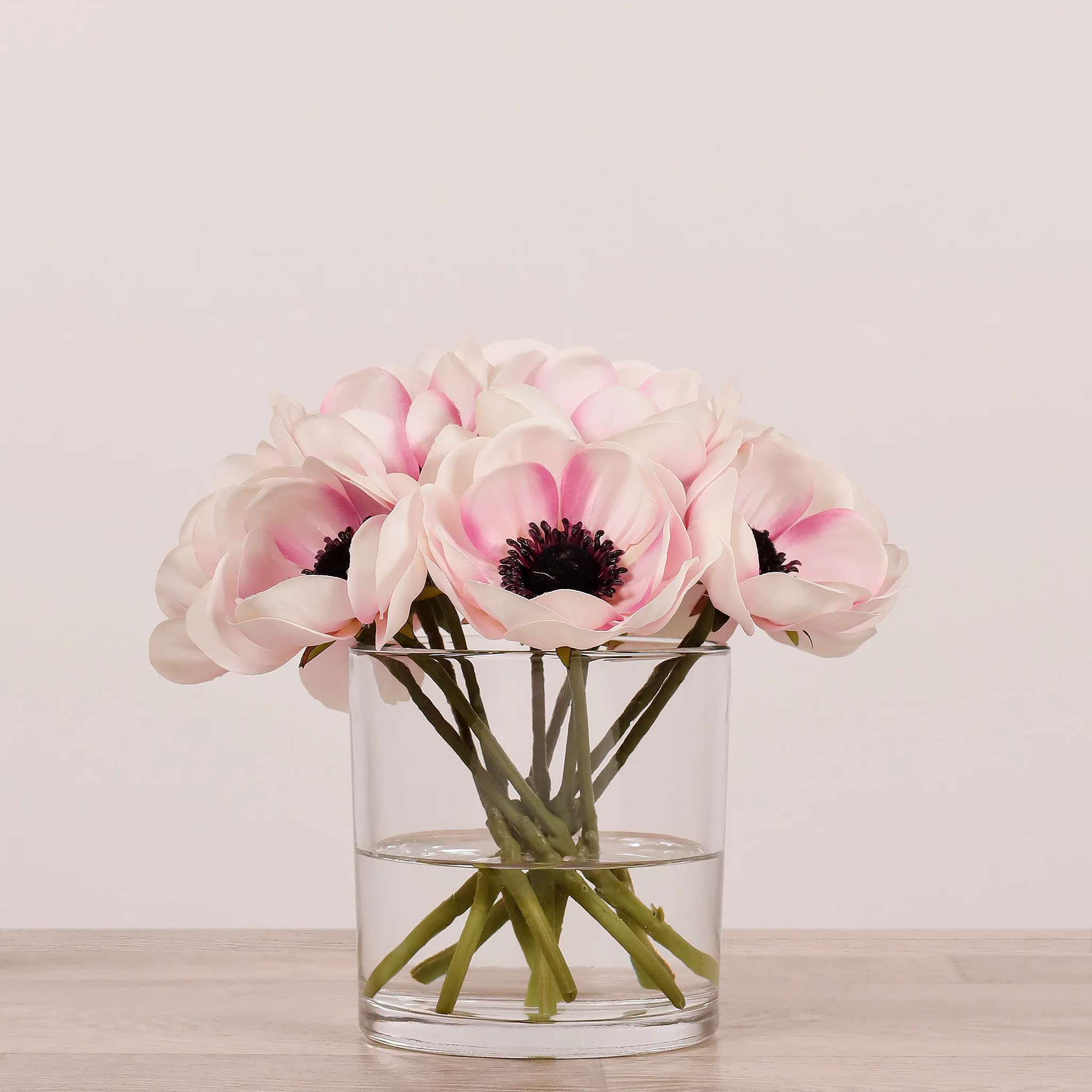Artificial Anemone Arrangement in Glass Vase - Image 10