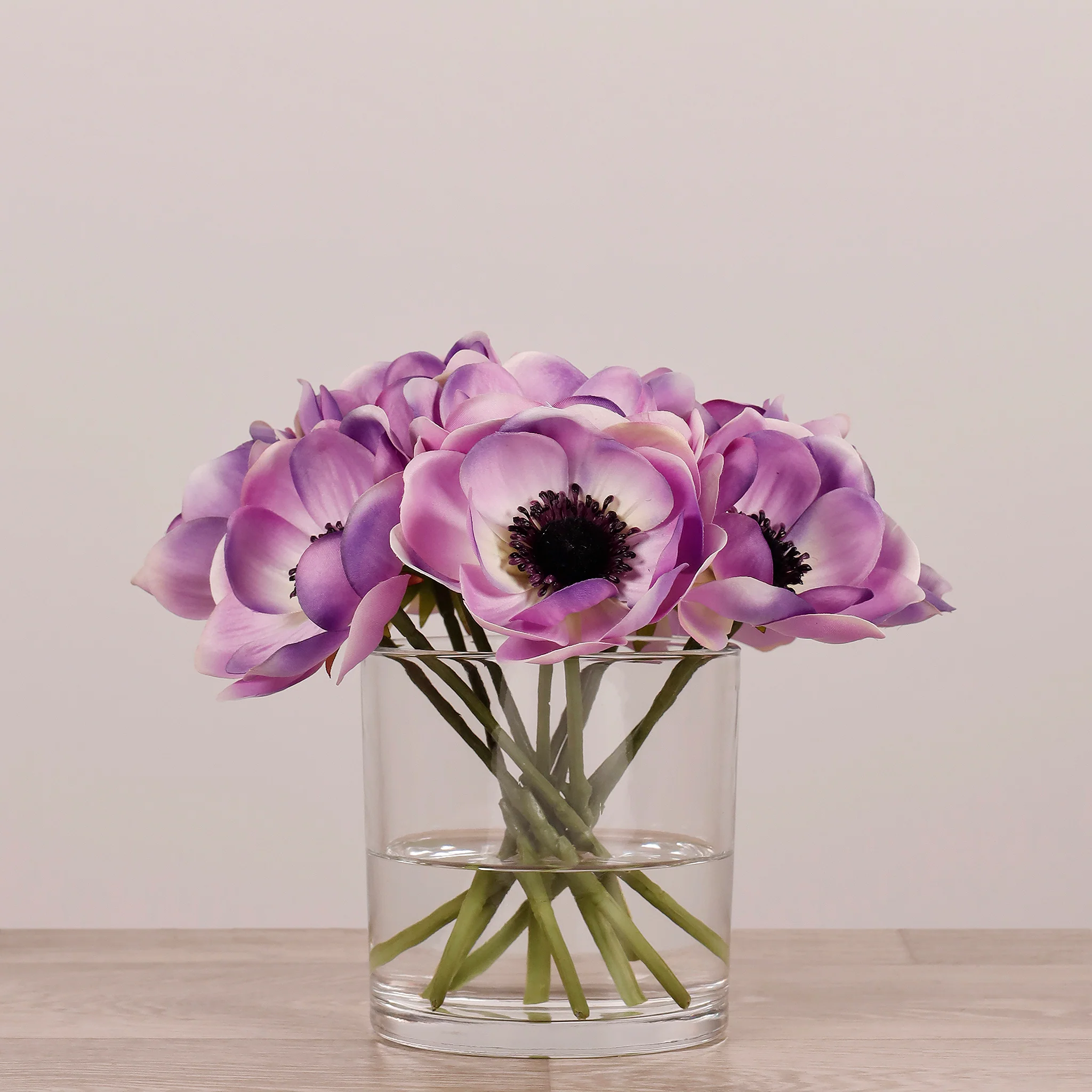 Artificial Anemone Arrangement in Glass Vase - Image 22