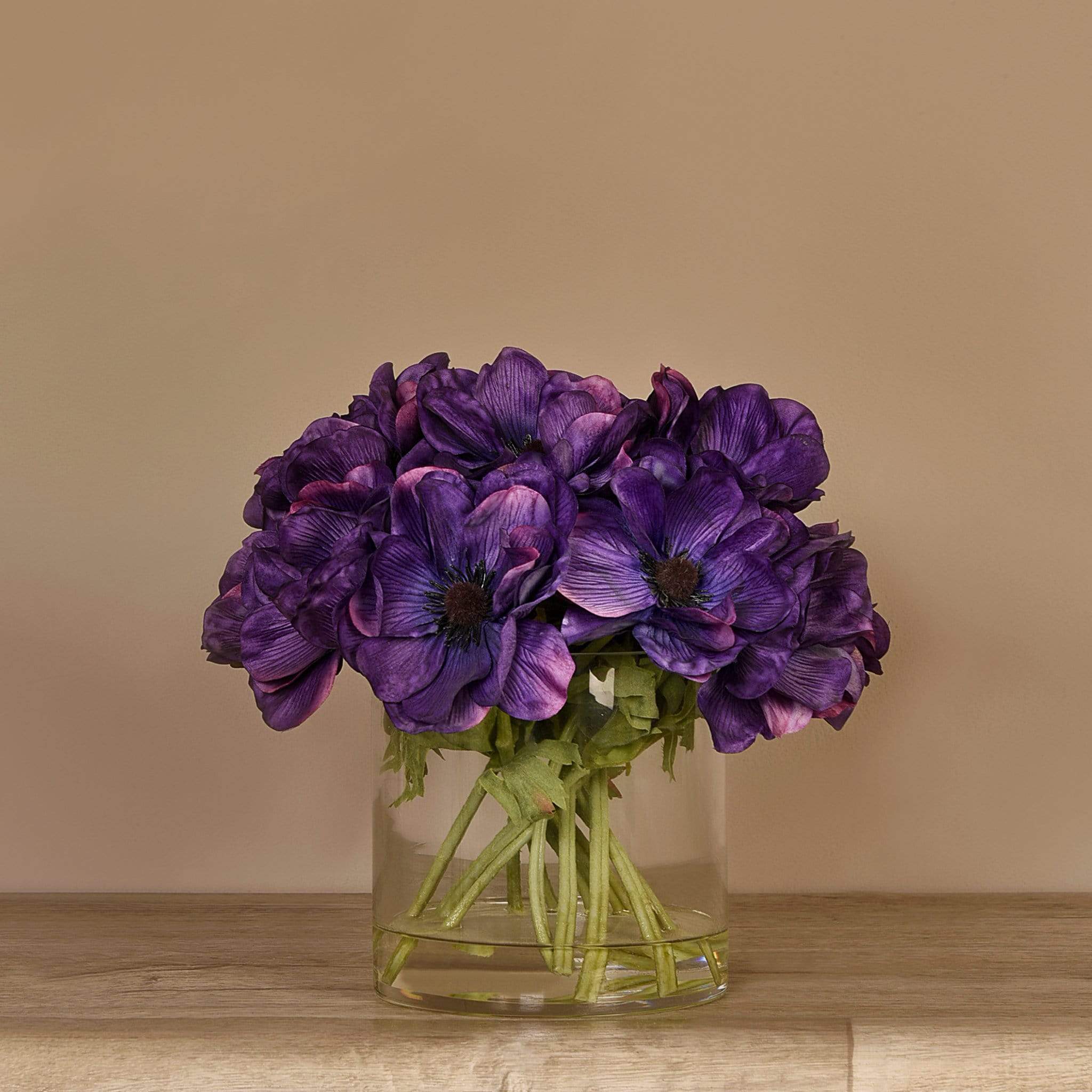 Artificial Anemone Arrangement in Glass Vase - Image 11