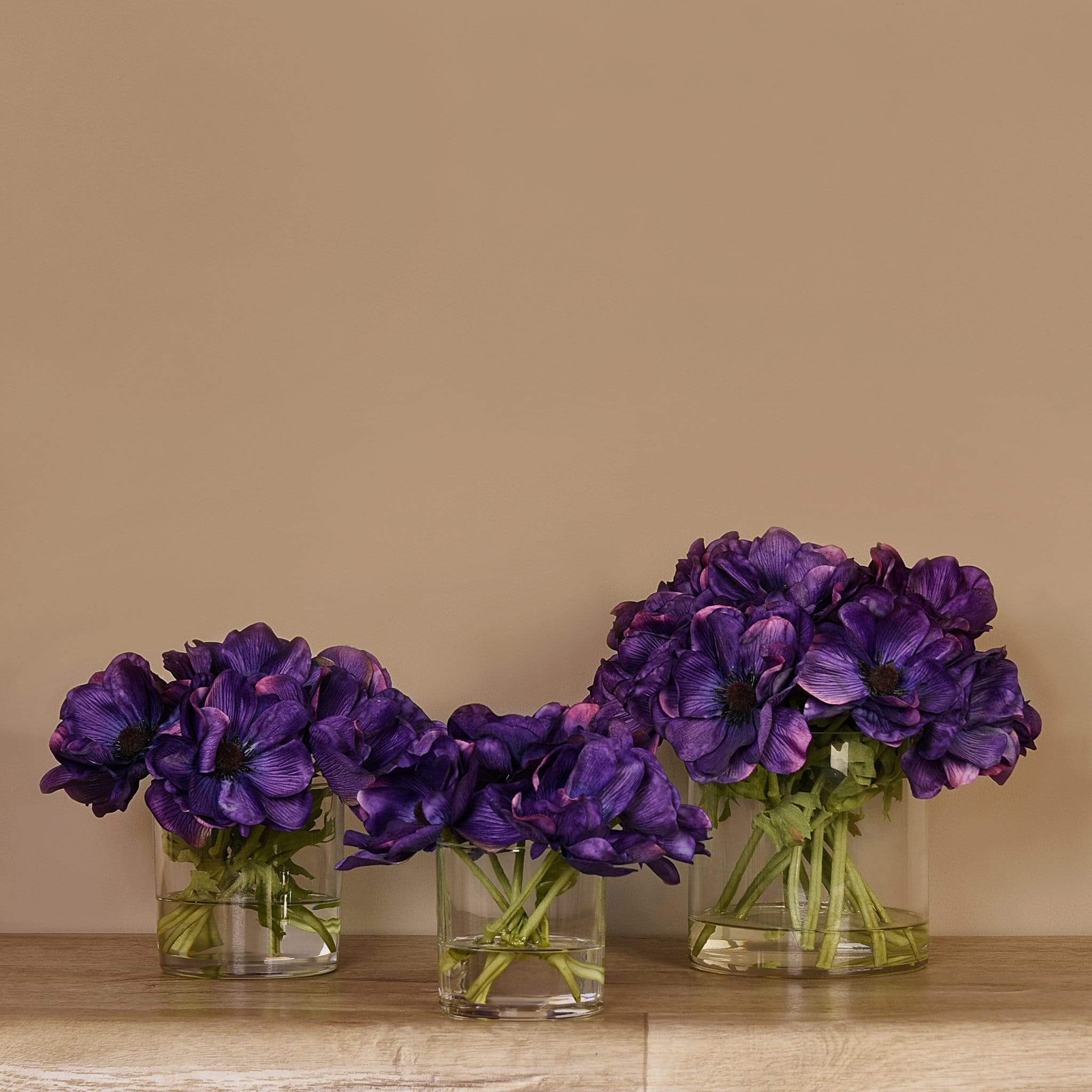 Artificial Anemone Arrangement in Glass Vase - Image 12