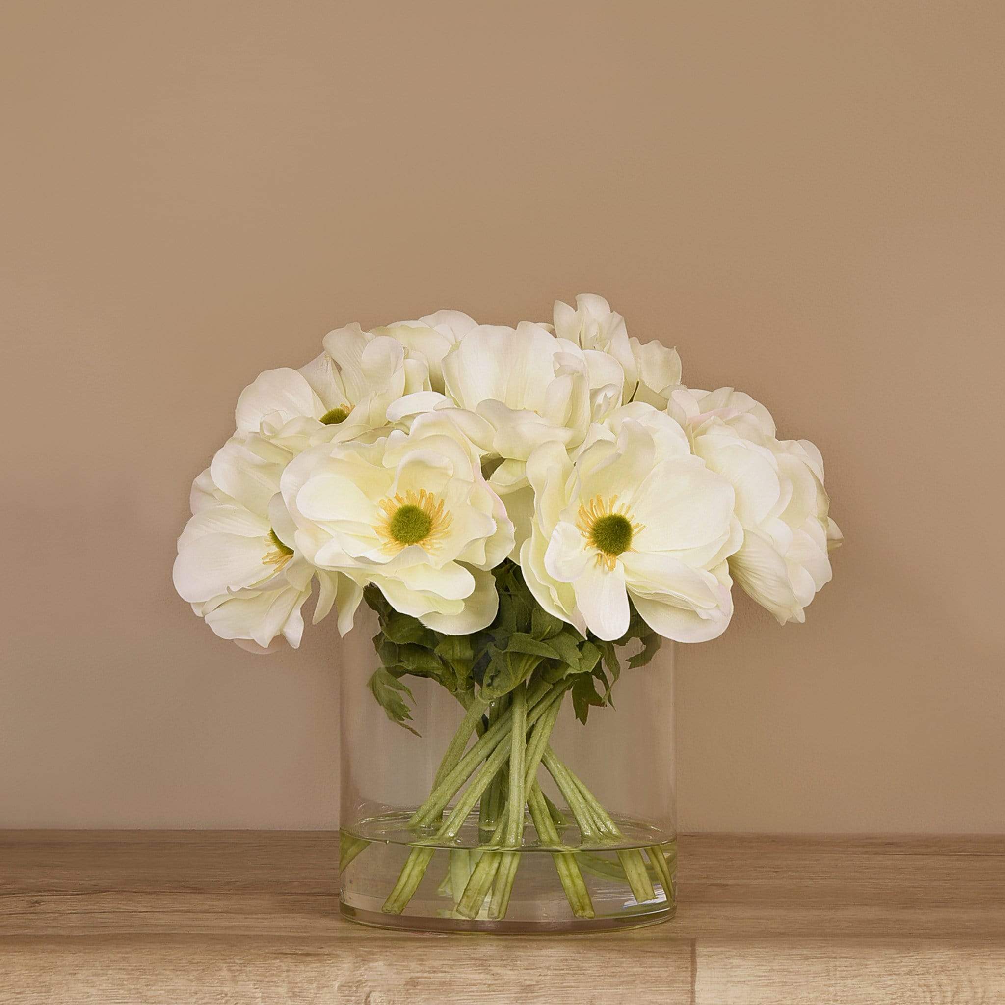 Artificial Anemone Arrangement in Glass Vase - Image 4
