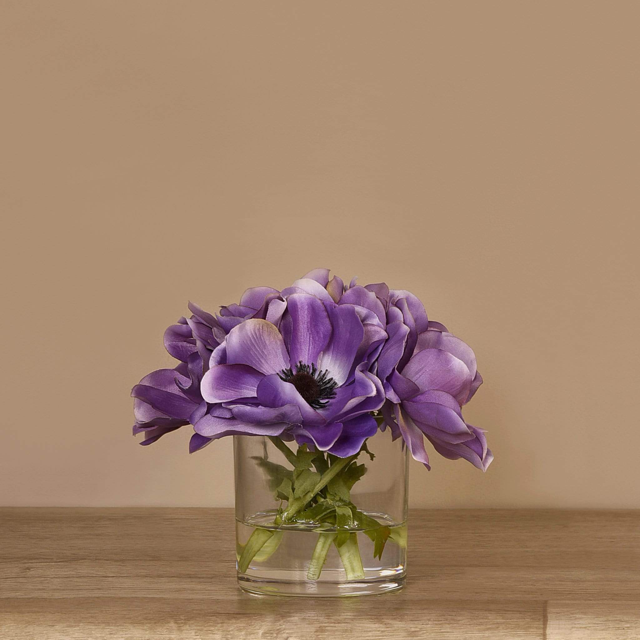 Artificial Anemone Arrangement in Glass Vase - Image 6