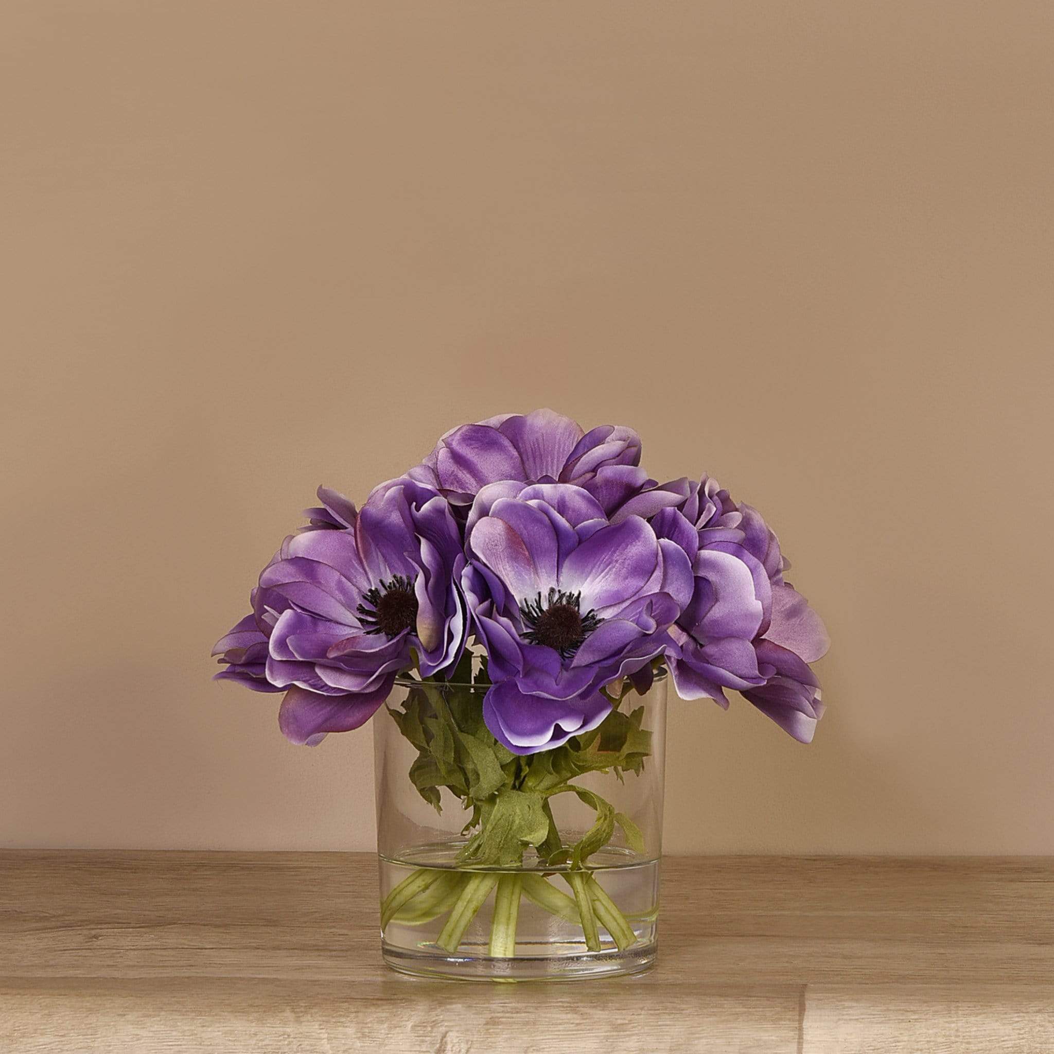 Artificial Anemone Arrangement in Glass Vase - Image 7