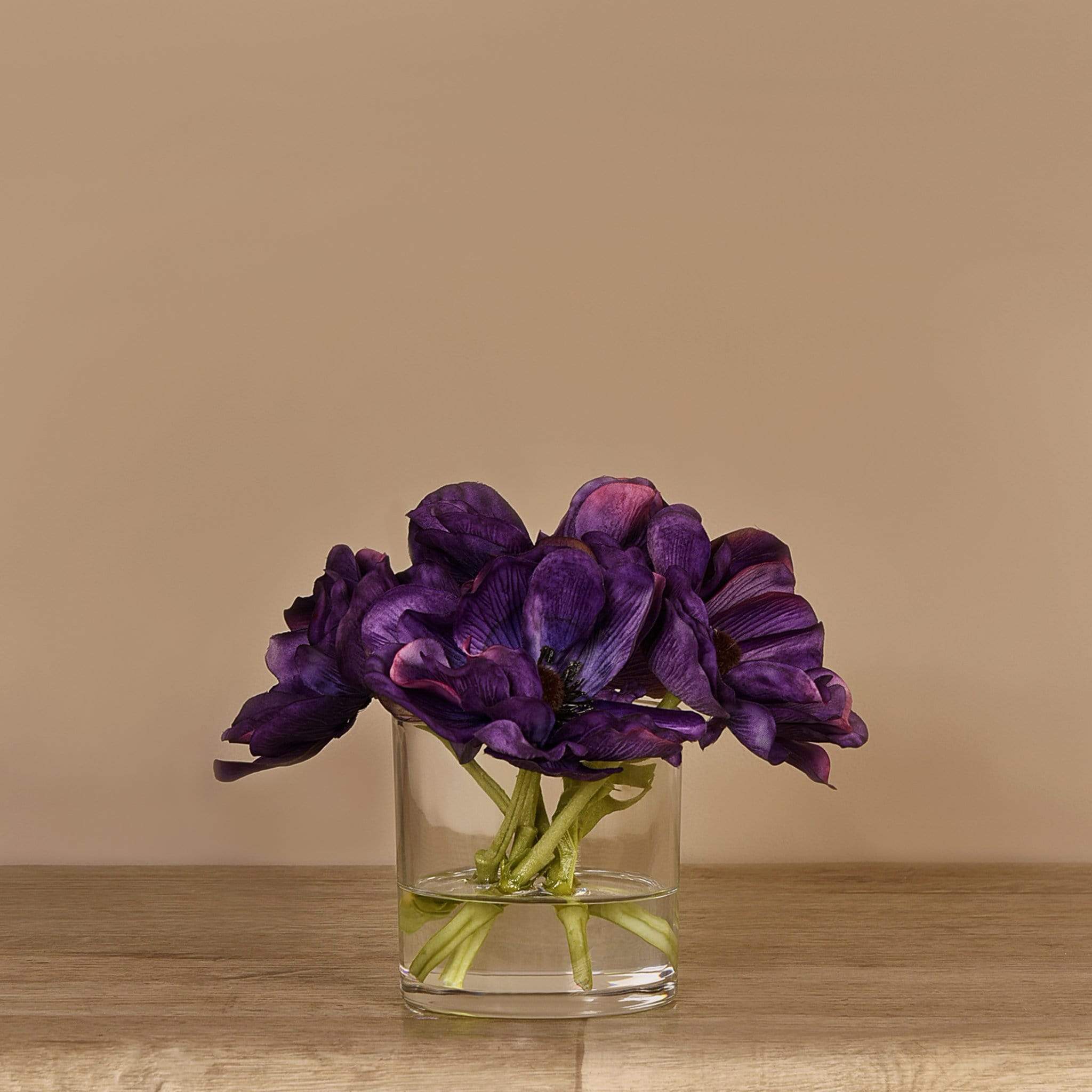 Artificial Anemone Arrangement in Glass Vase - Image 9