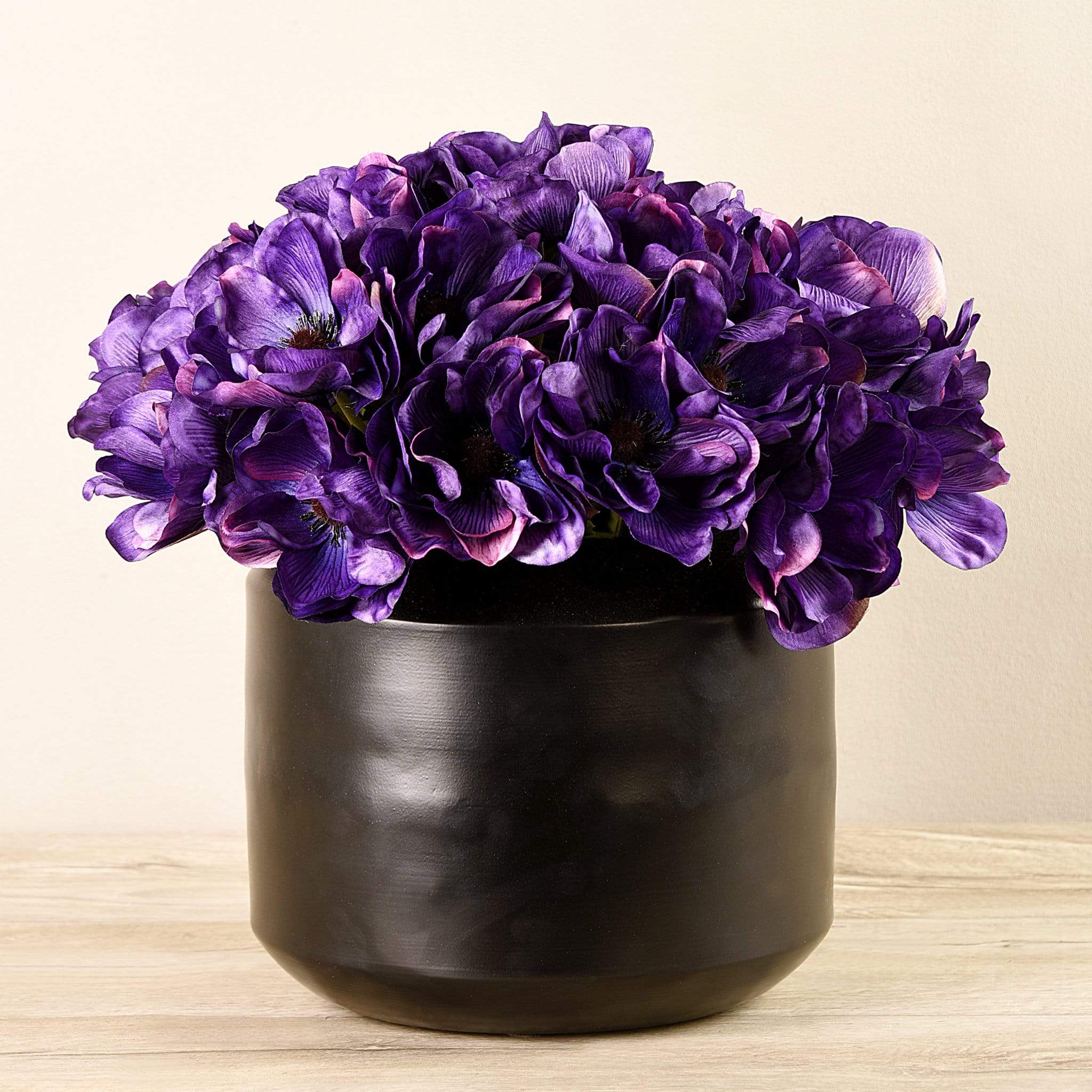 Artificial Anemone in Black Vase - Image 3