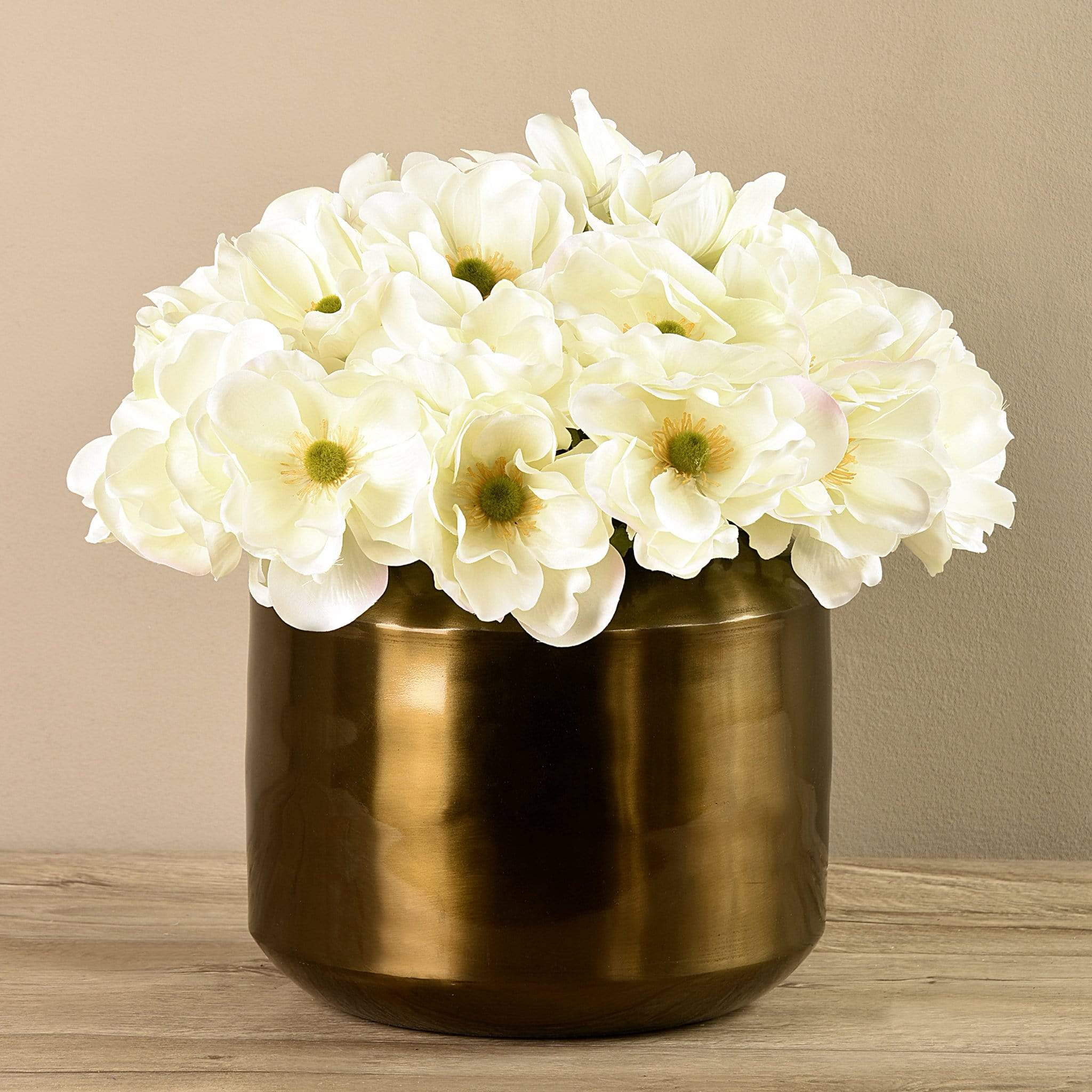 Artificial Anemone in Copper Vase