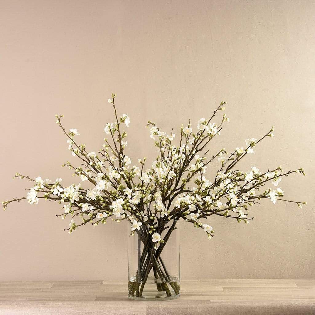 Artificial Blossom Arrangement in Glass Vase