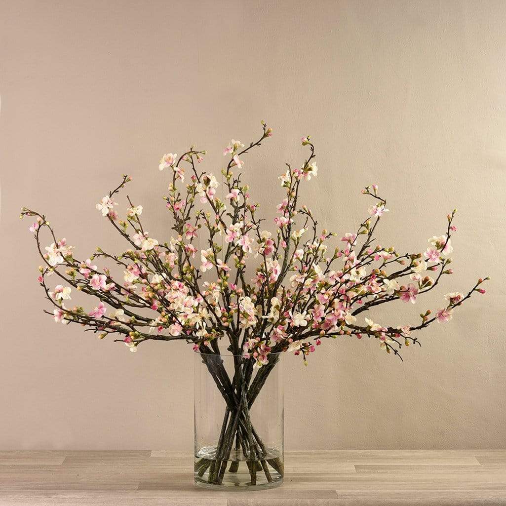 Artificial Blossom Arrangement in Glass Vase - Image 2