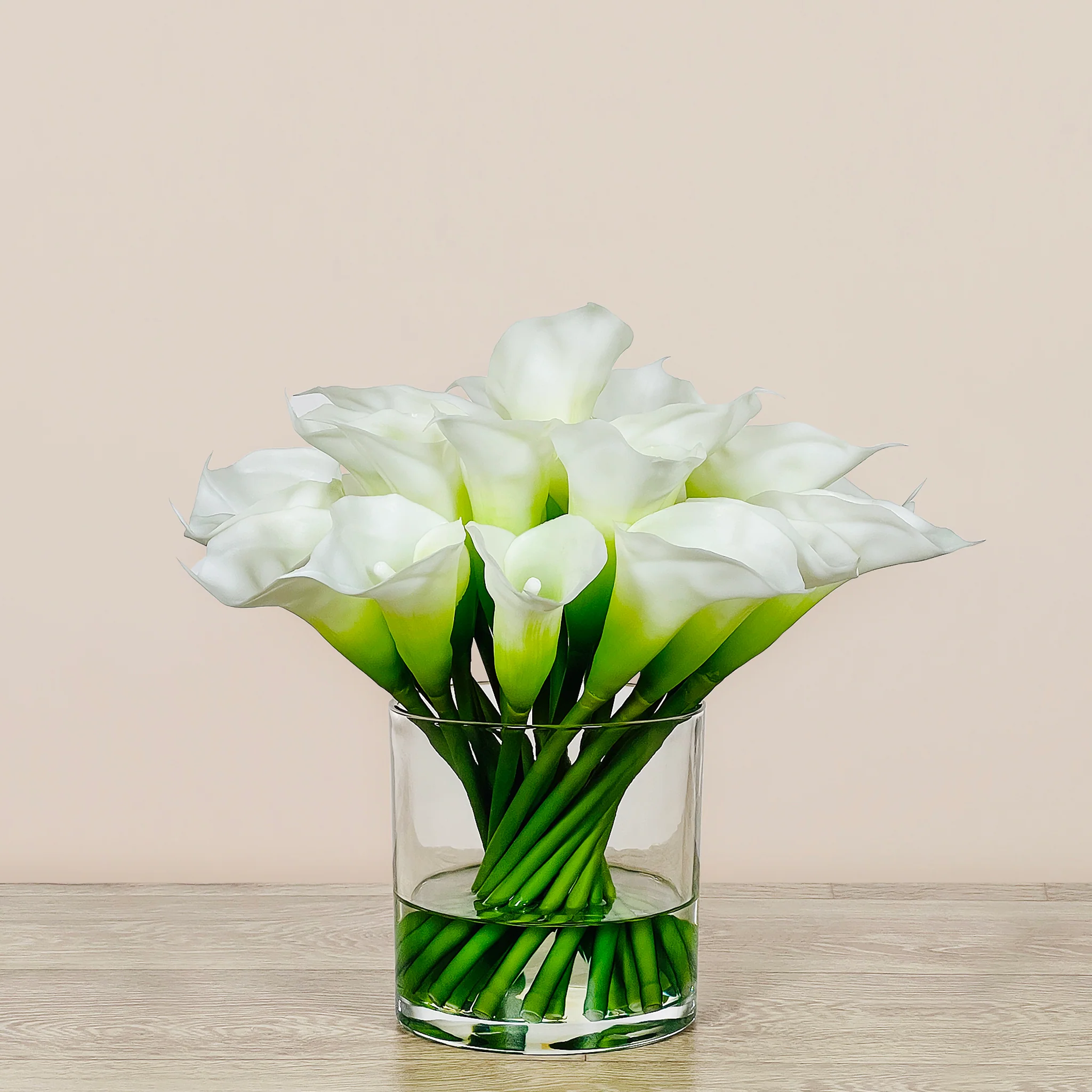 Artificial Calla lily Arrangement in Glass Vase - Image 3