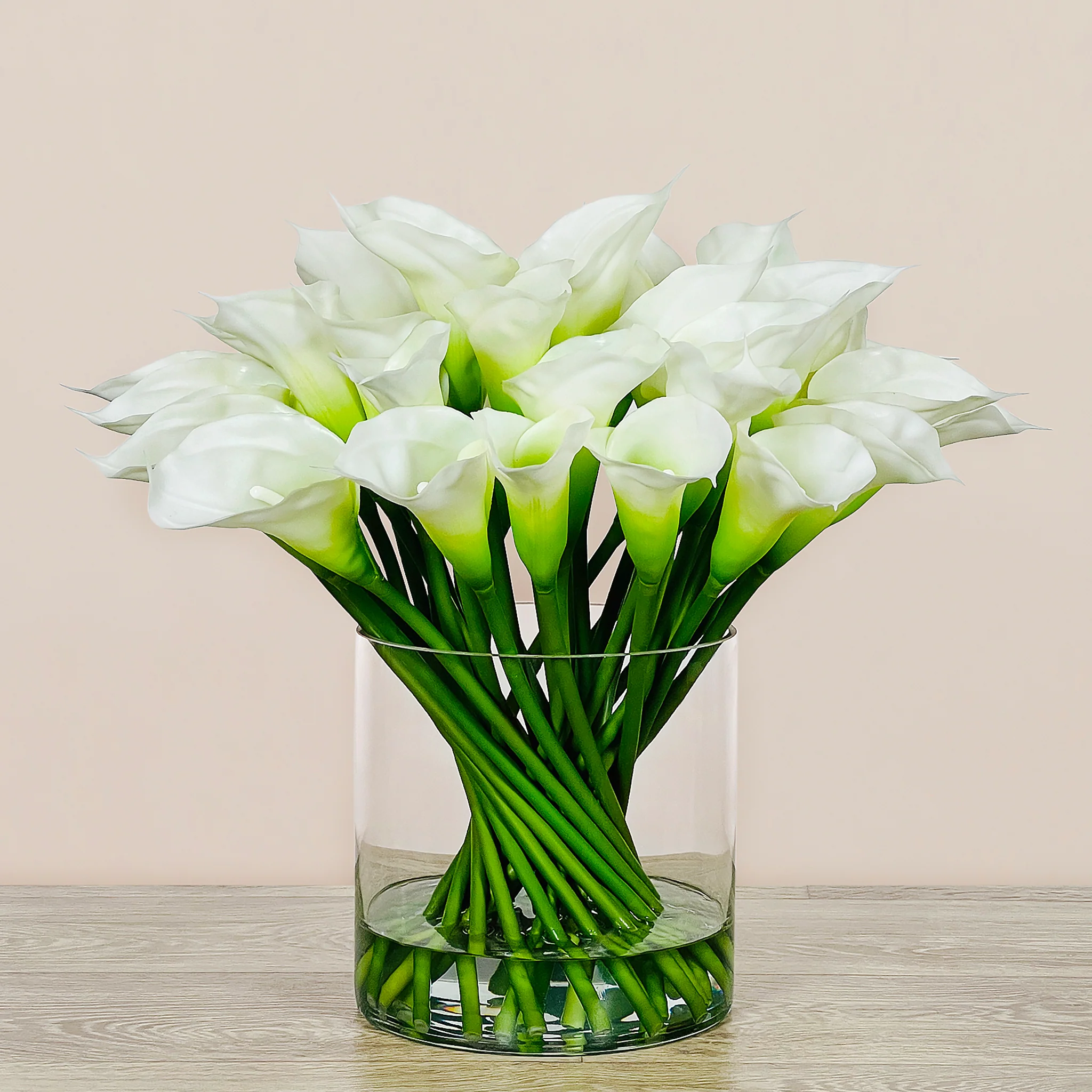 Artificial Calla lily Arrangement in Glass Vase - Image 4