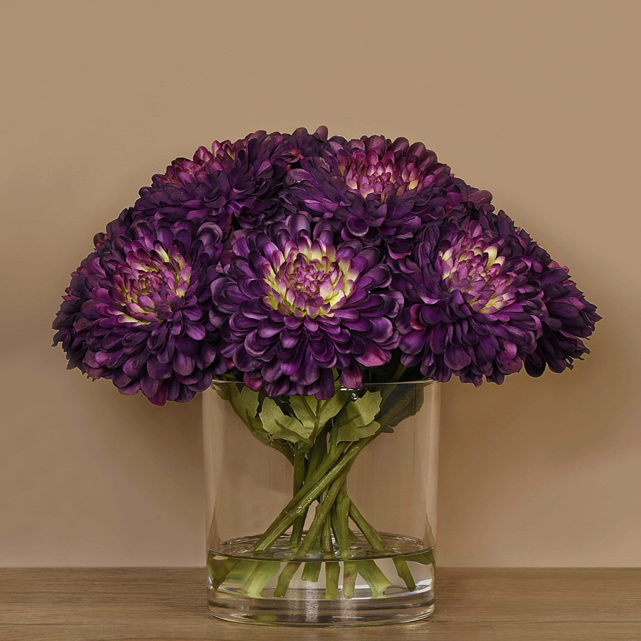 Artificial Chrysanthemum Arrangement in Glass Vase - Image 4