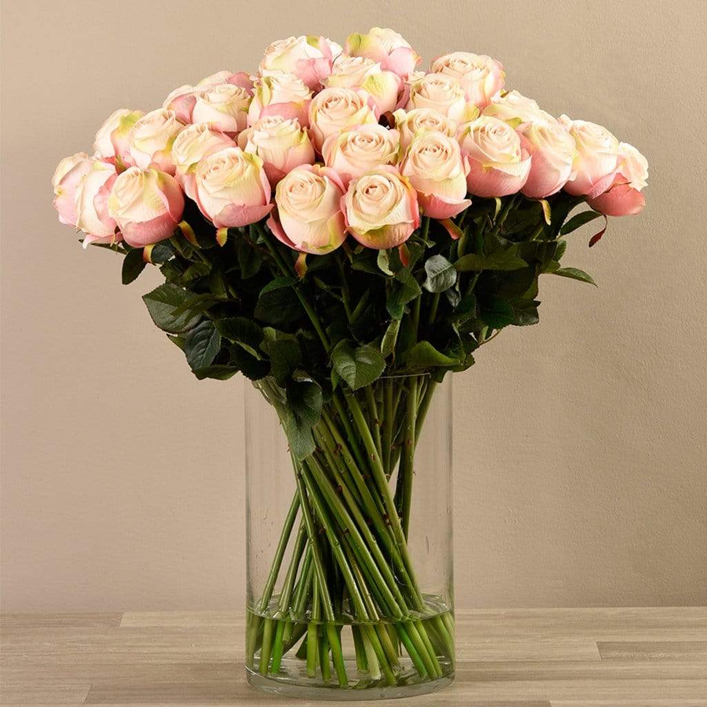 Artificial Rose Arrangement in Glass Vase - Image 2