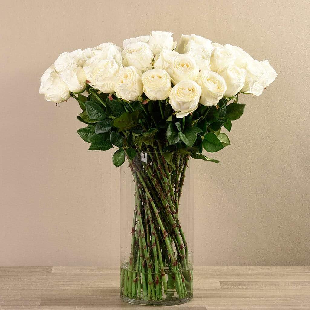 Artificial Rose Arrangement in Glass Vase