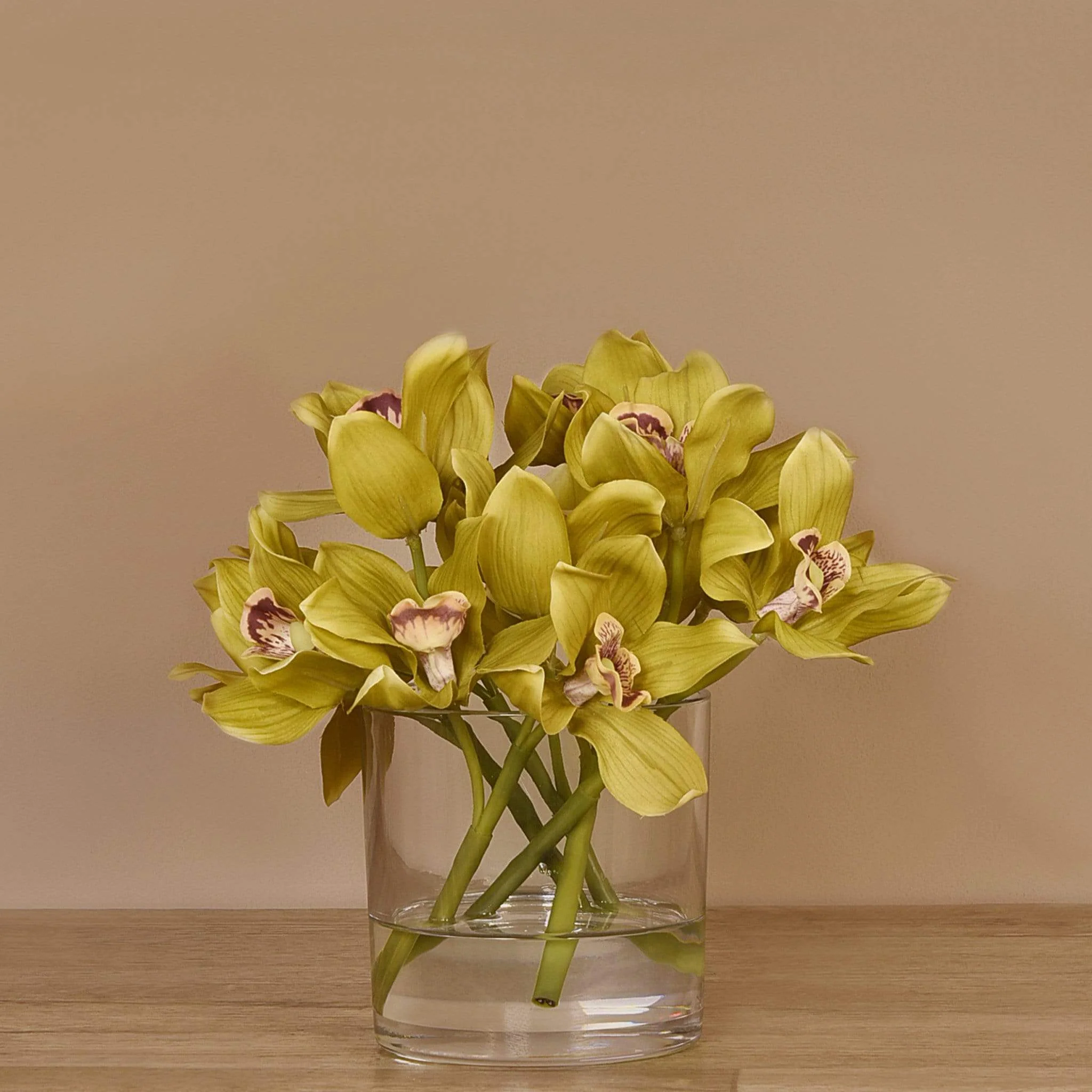 Artificial Cymbidium in Glass Vase - Image 6