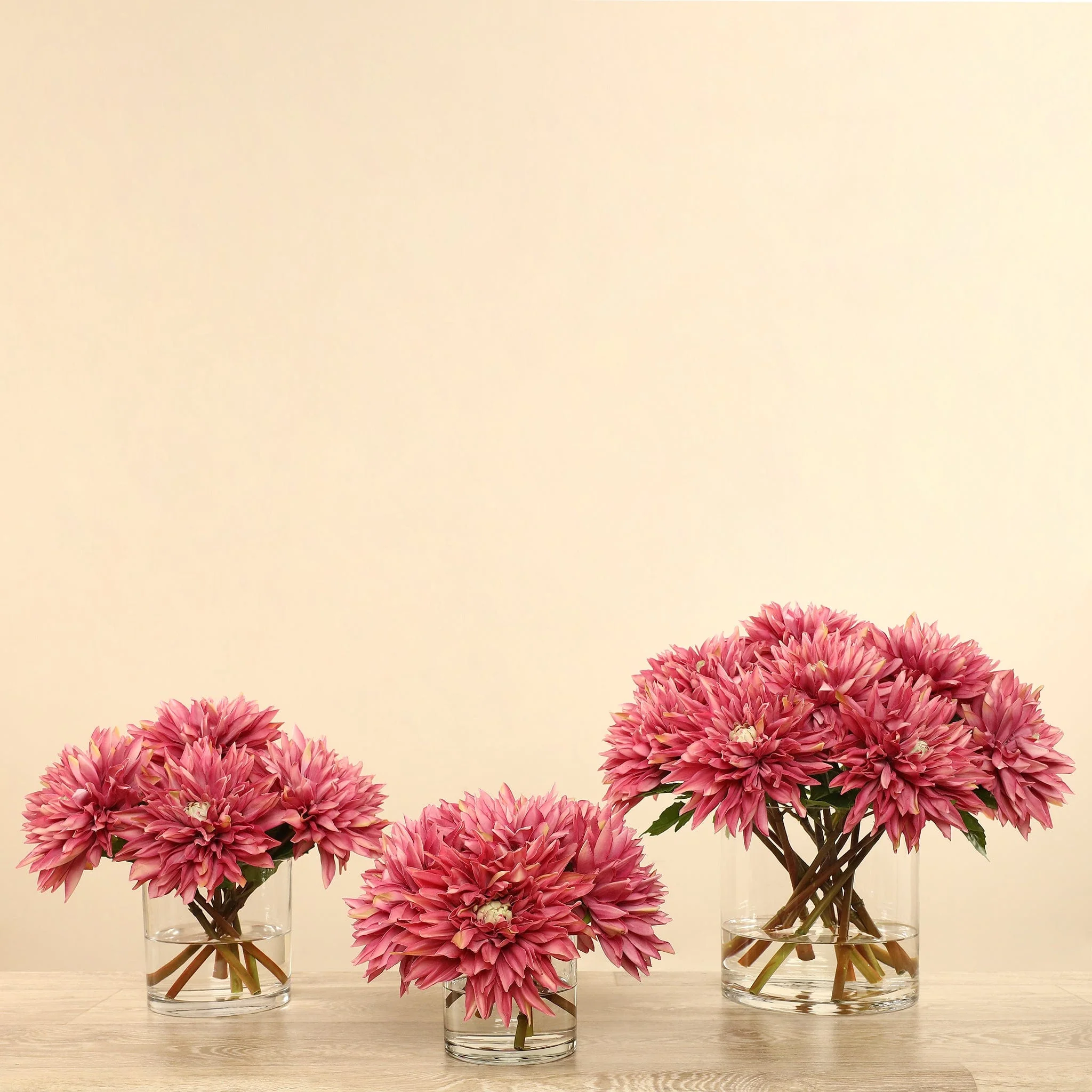 Artificial Dahlia Arrangement in Glass Vase - Image 12