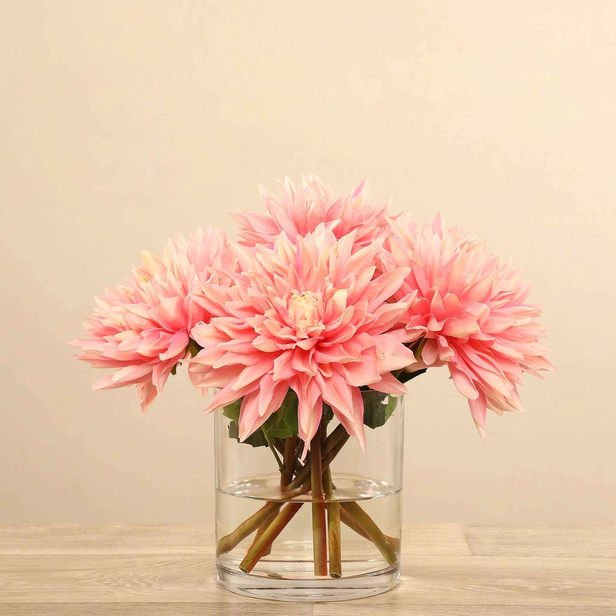 Artificial Dahlia Arrangement in Glass Vase - Image 6
