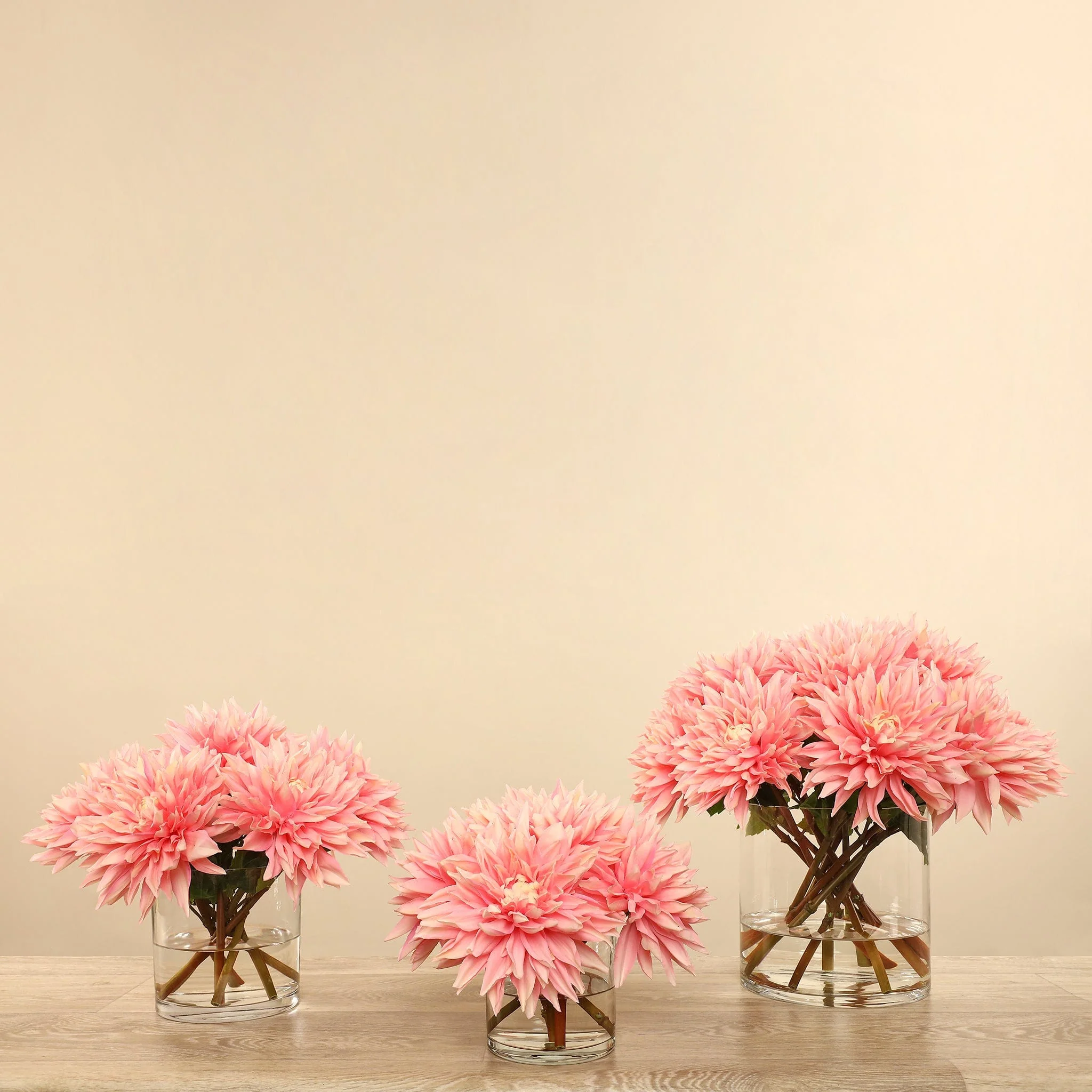 Artificial Dahlia Arrangement in Glass Vase - Image 8