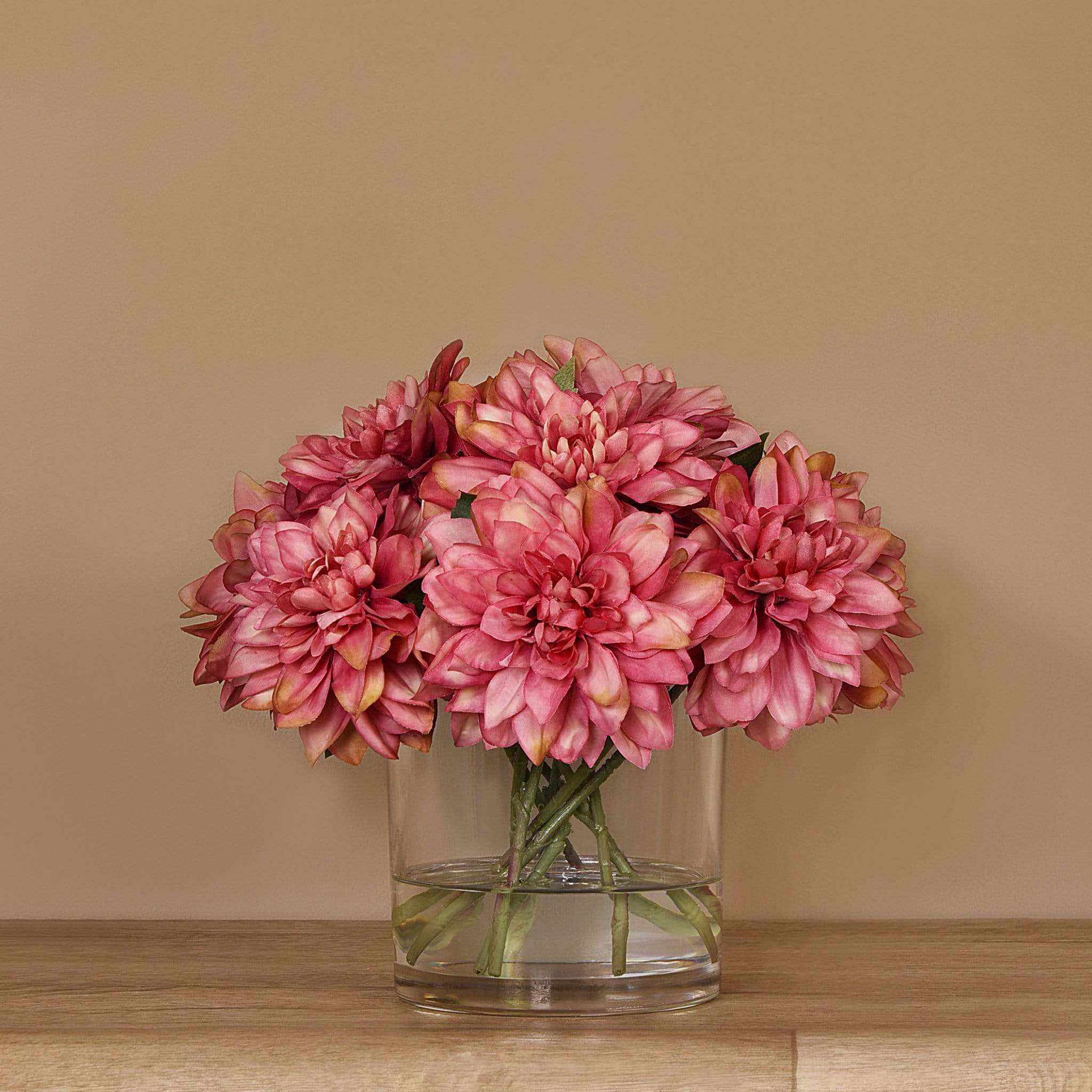 Artificial Dahlia Arrangement in Glass Vase - Image 8