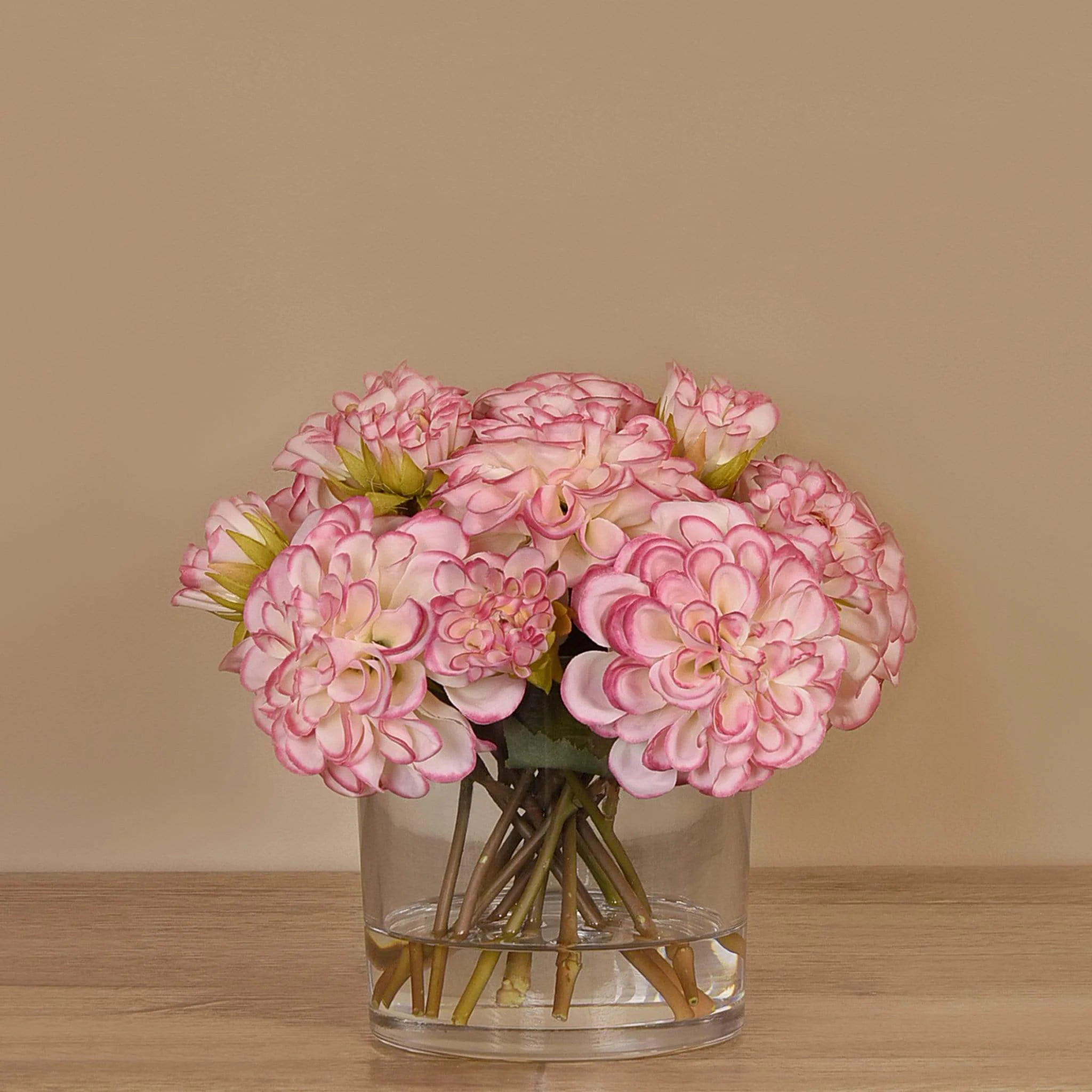 Artificial Dahlia Arrangement in Glass Vase - Image 11