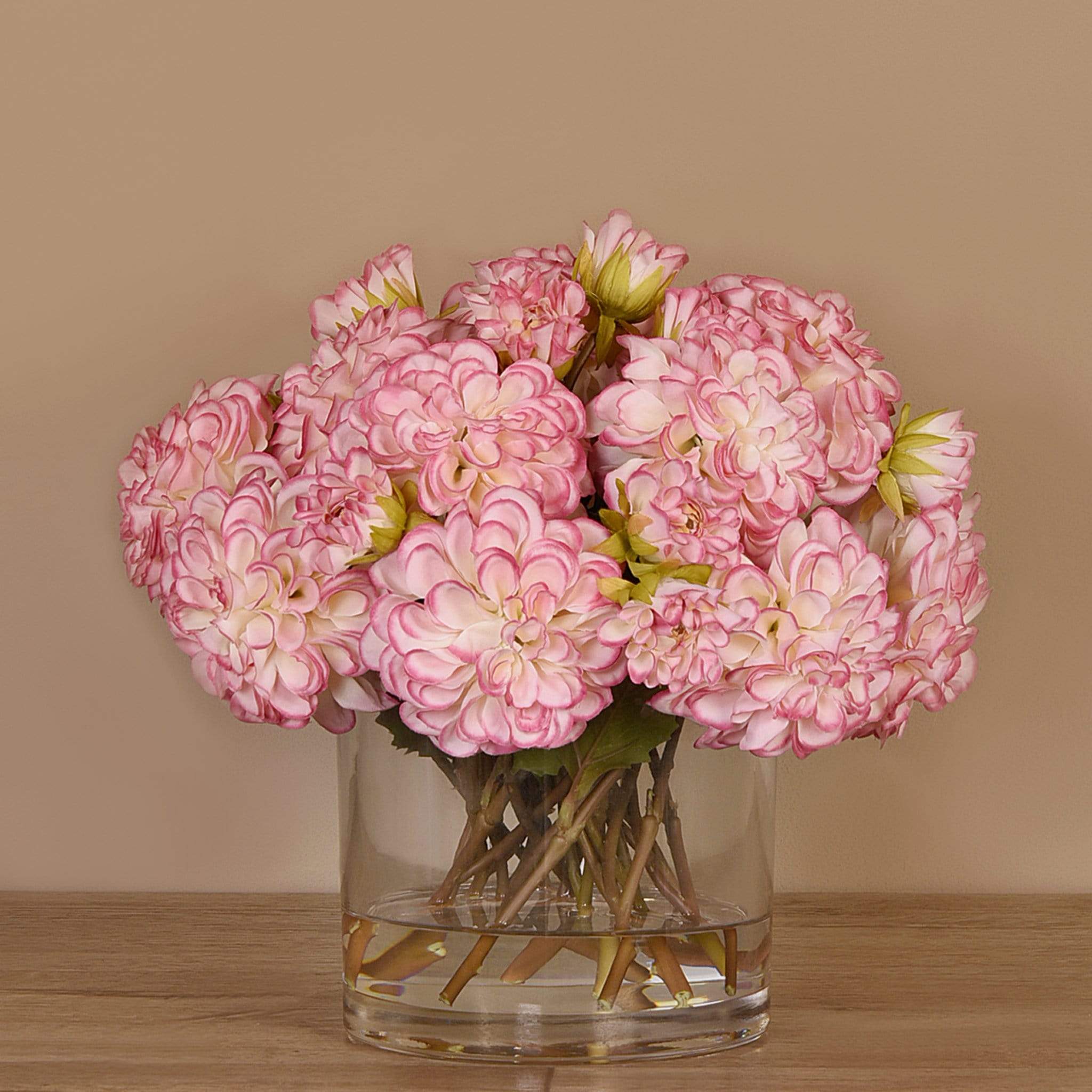 Artificial Dahlia Arrangement in Glass Vase - Image 12
