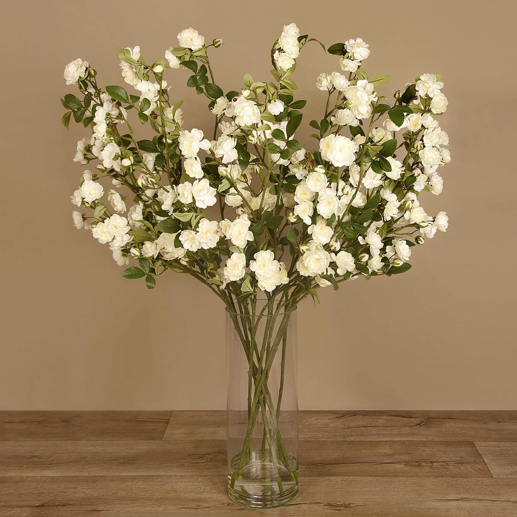 Artificial Rose Arrangement in Glass Vase