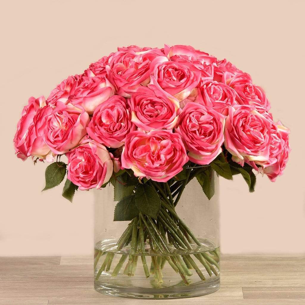 Artificial Rose Arrangement in Glass Vase - Image 3