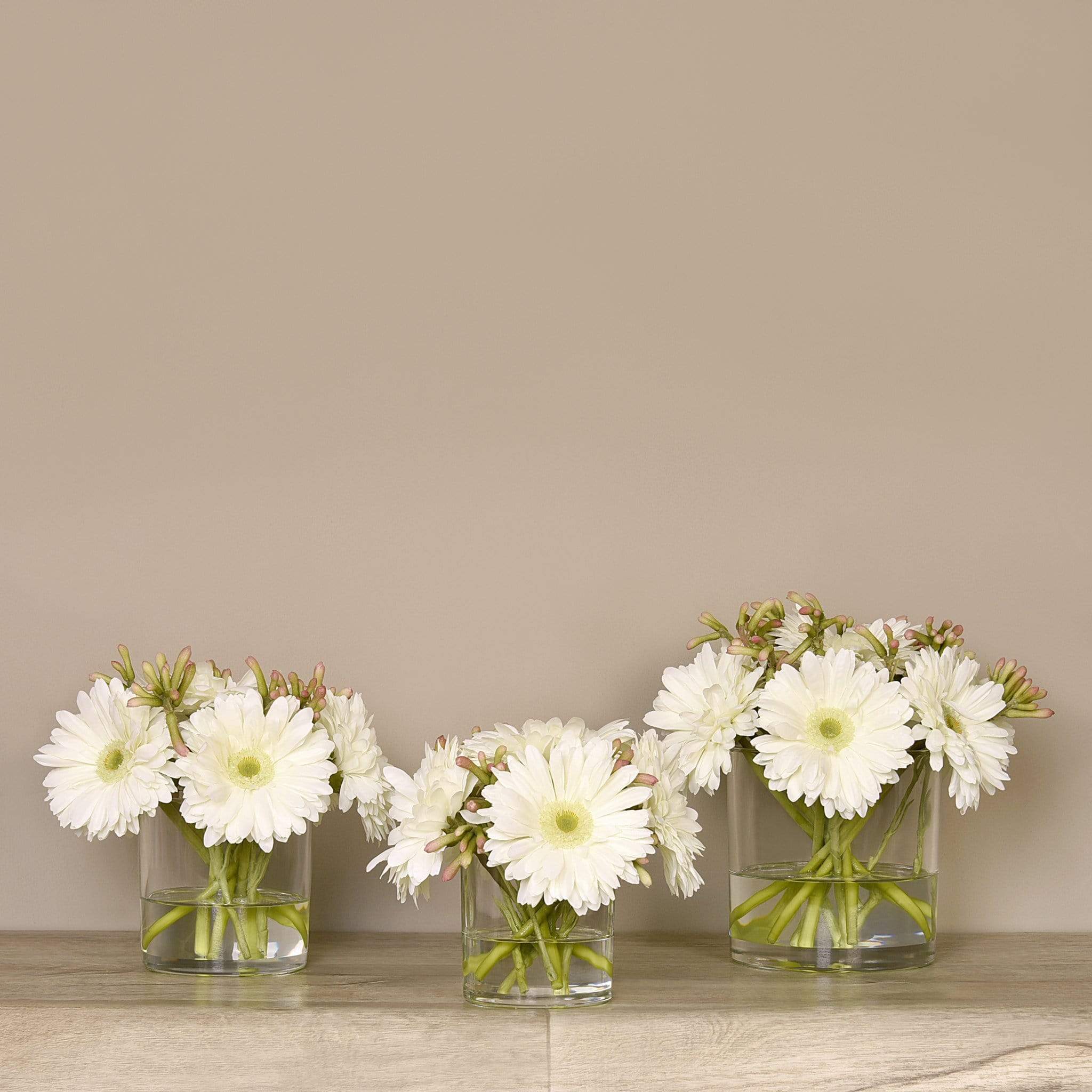 Artificial Gerbera Arrangement in Glass Vase