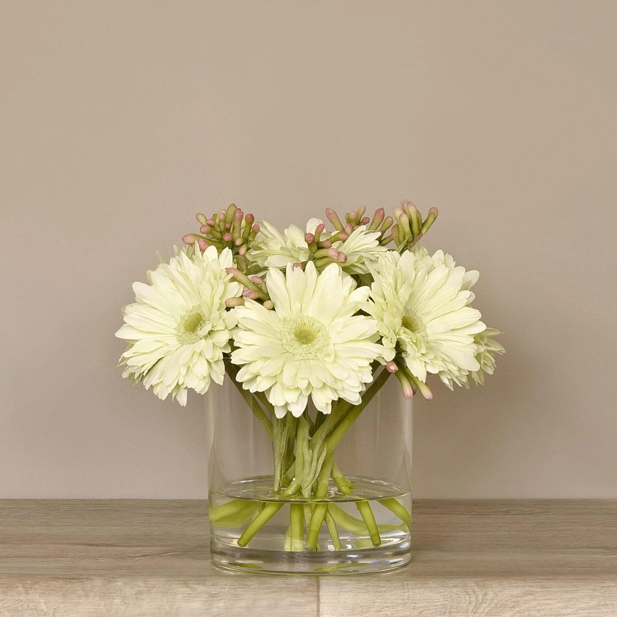 Artificial Gerbera Arrangement in Glass Vase - Image 12