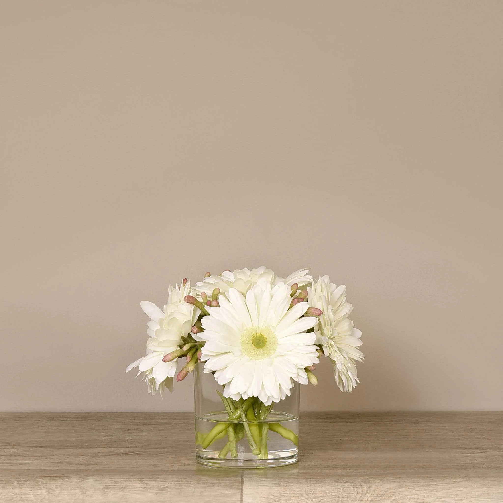 Artificial Gerbera Arrangement in Glass Vase - Image 2