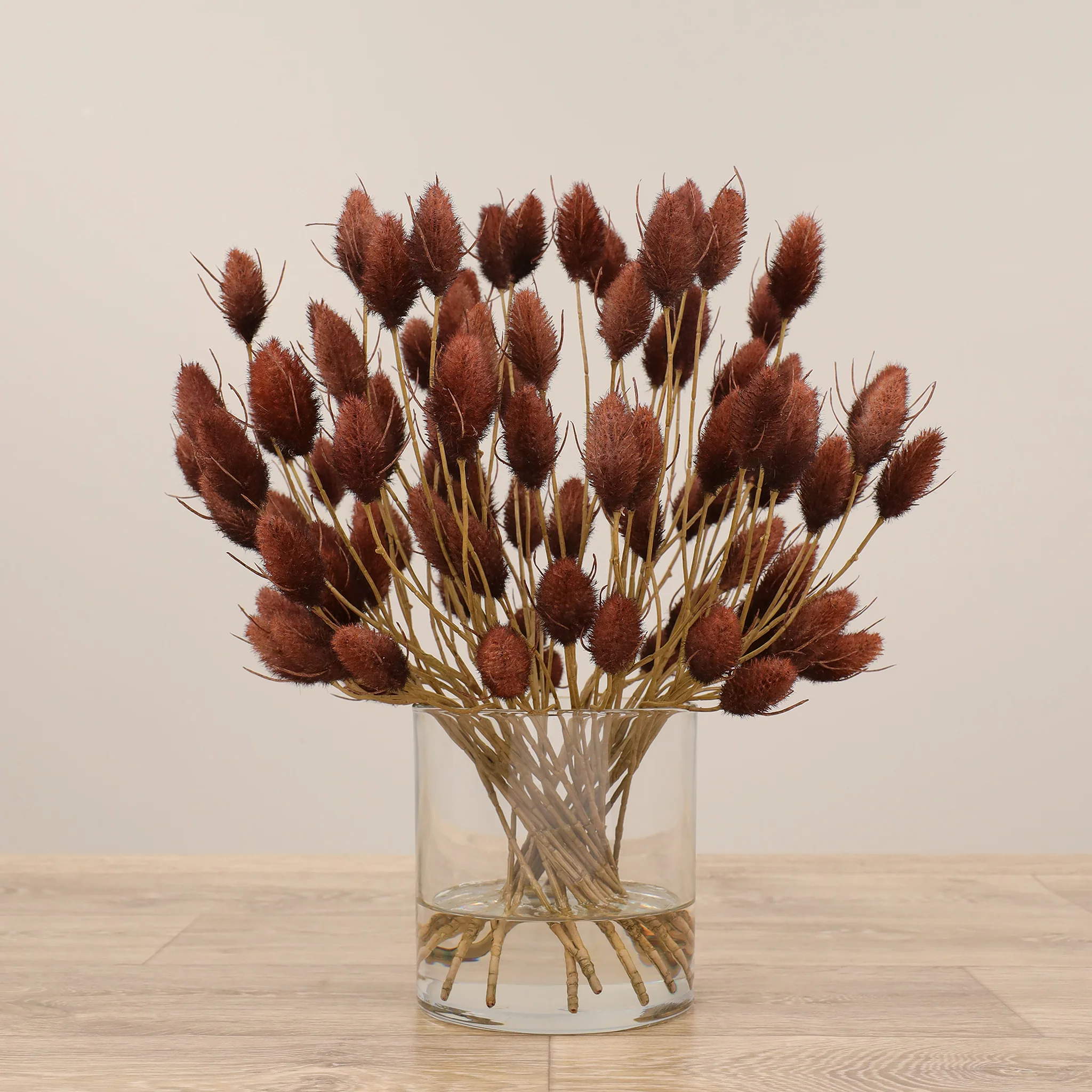Artificial Hare Tail Arrangement in Glass Vase - Image 15