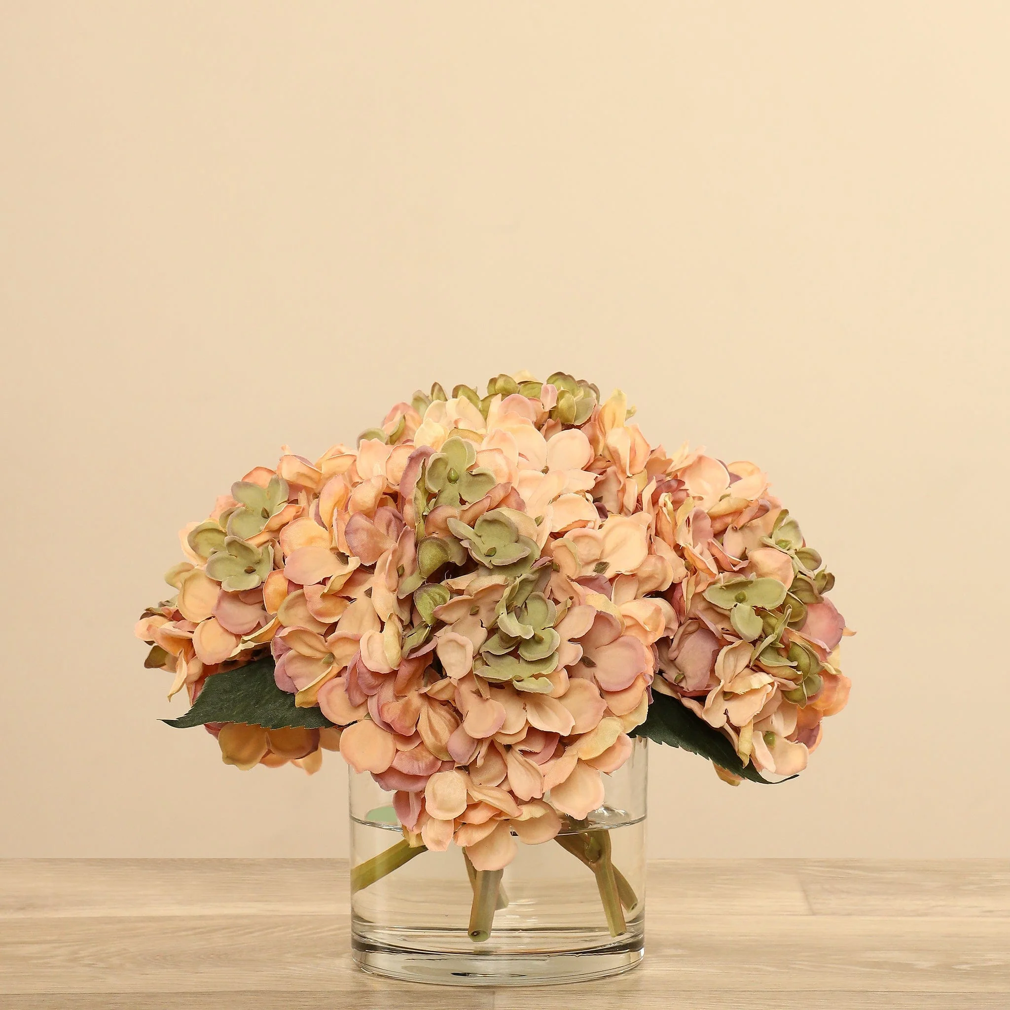 Artificial Hydrangea Arrangement in Glass Vase - Image 10