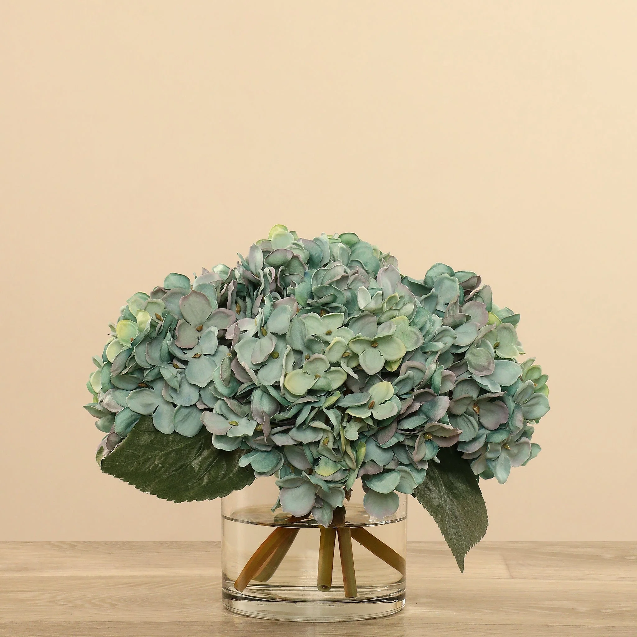 Artificial Hydrangea Arrangement in Glass Vase - Image 22