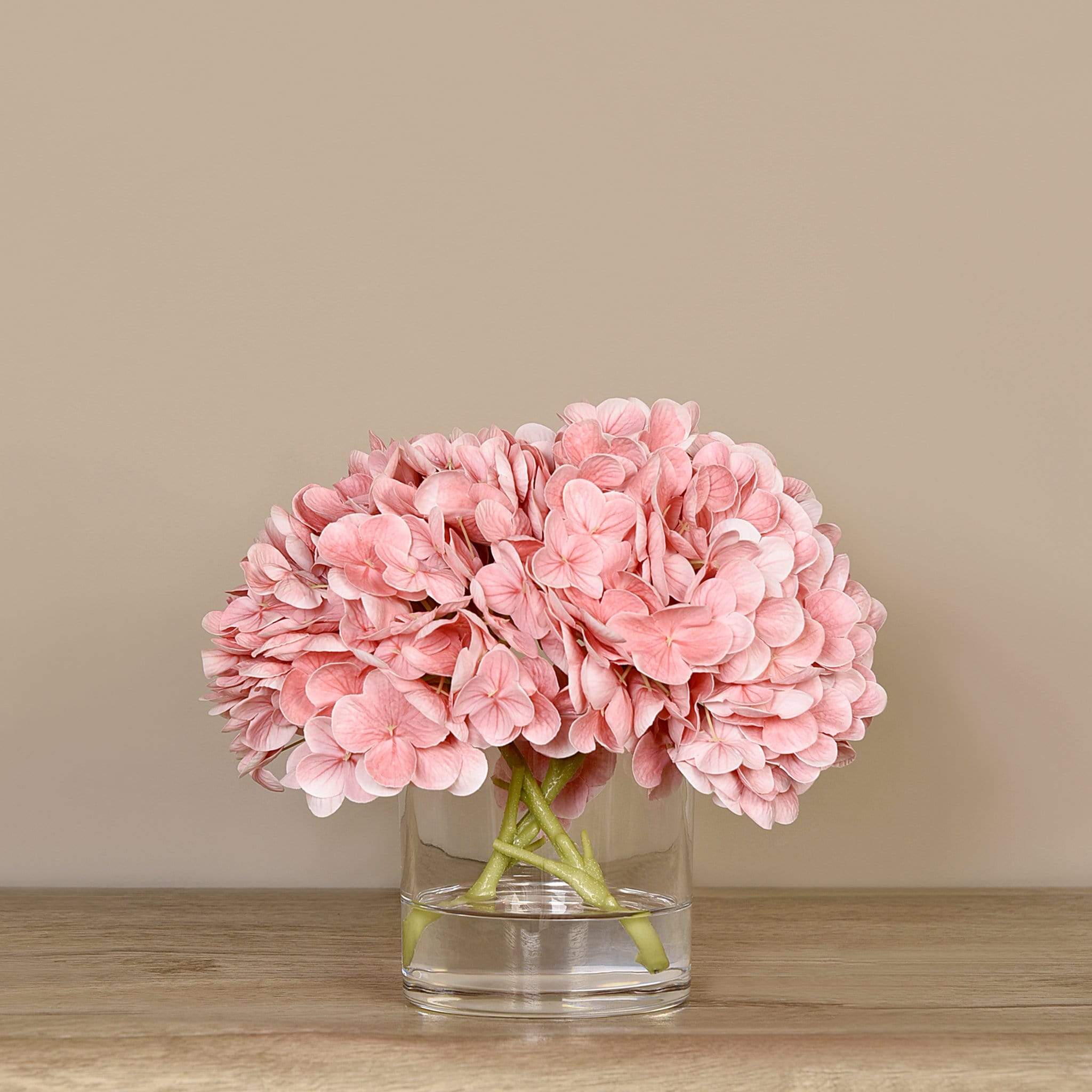 Artificial Hydrangea Arrangement in Glass Vase - Image 15