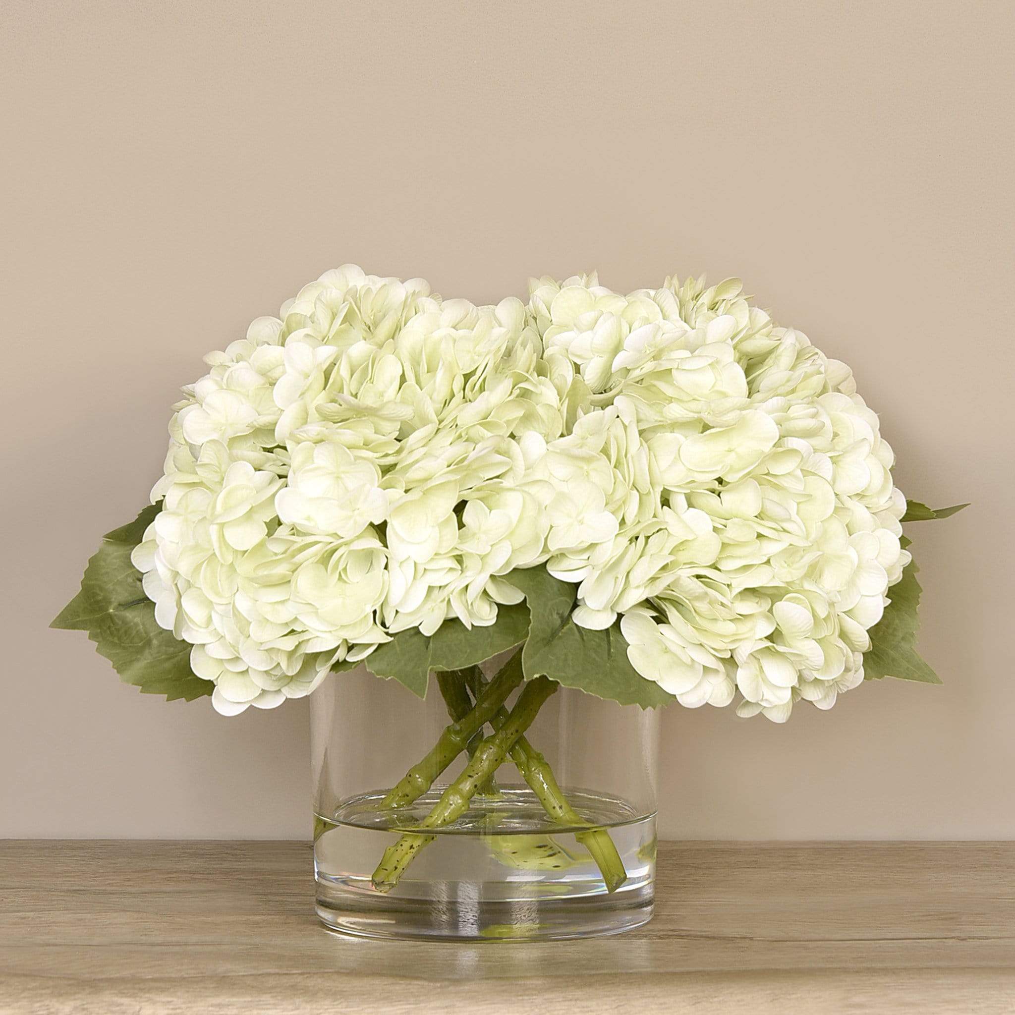 Artificial Hydrangea Arrangement in Glass Vase - Image 7