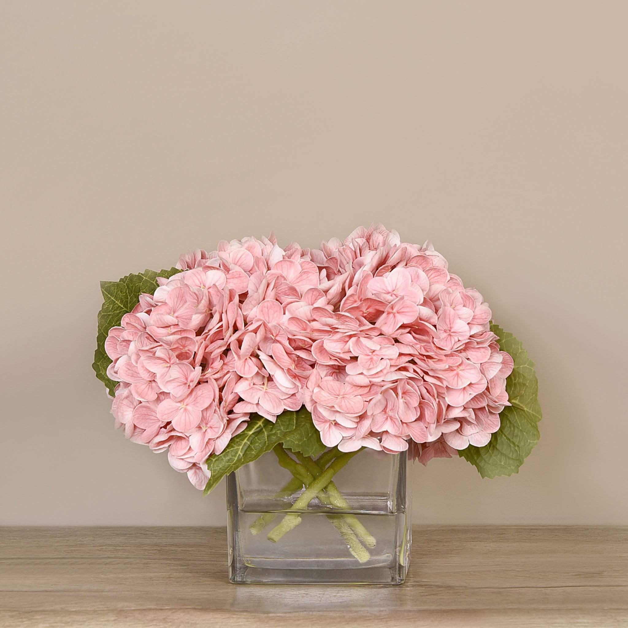 Artificial Hydrangea Arrangement in Glass Vase - Image 14