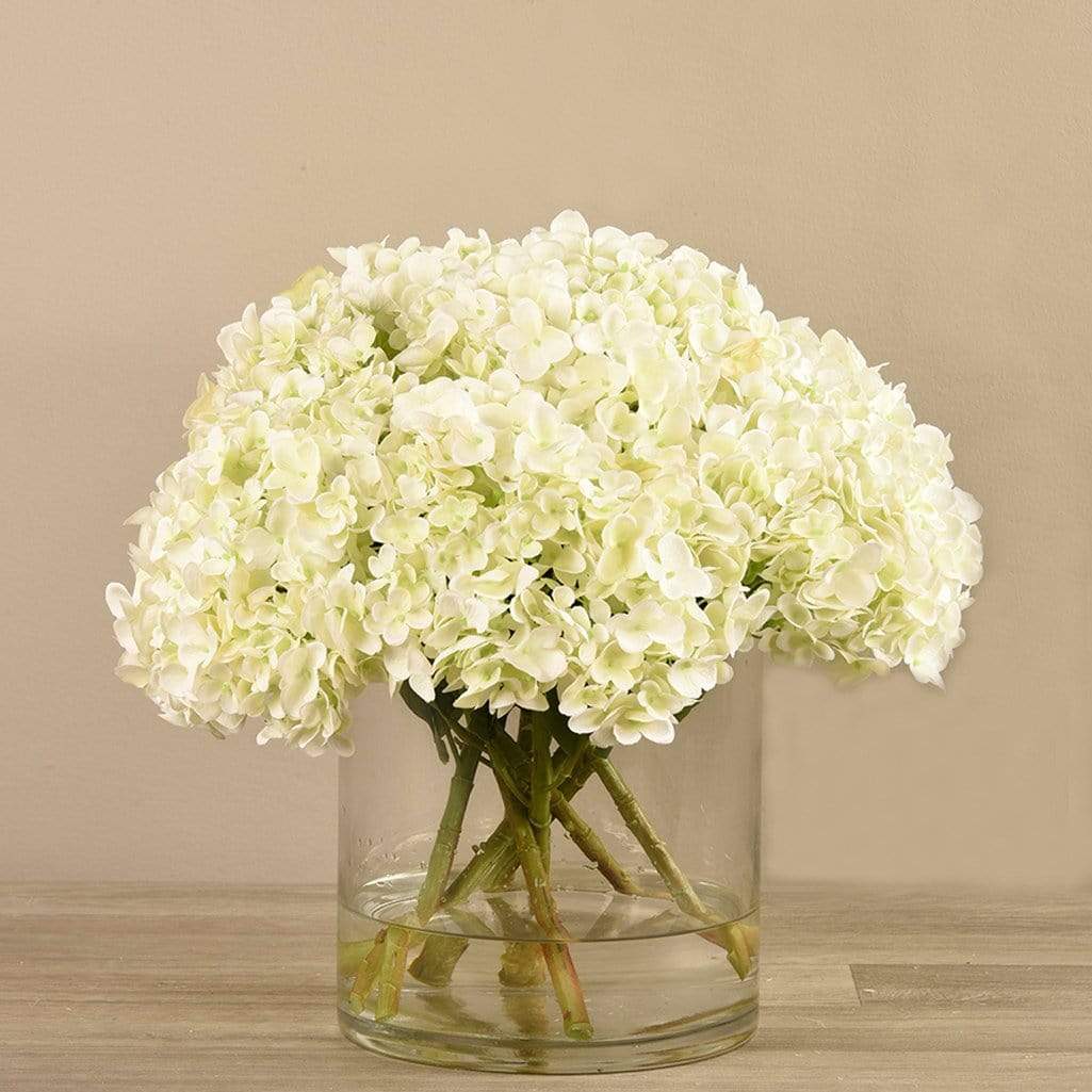 Artificial Hydrangea in Glass Vase