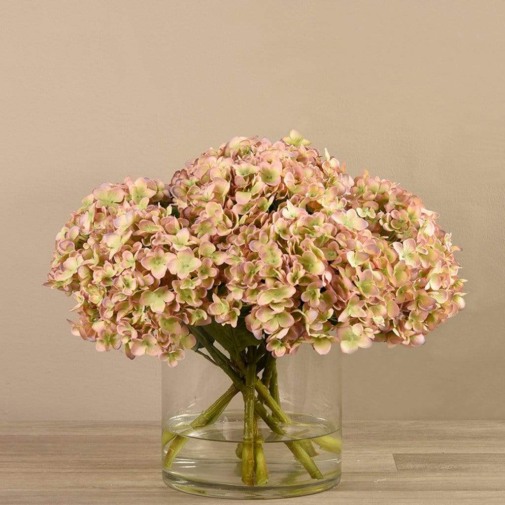 Artificial Hydrangea in Glass Vase - Image 2