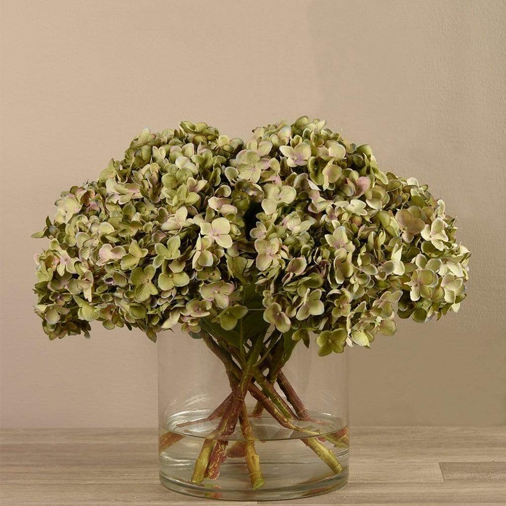 Artificial Hydrangea in Glass Vase - Image 3