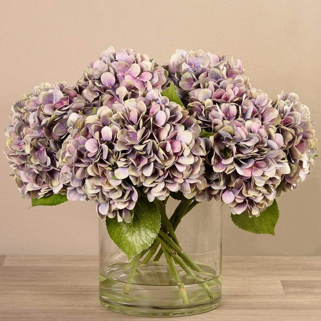 Artificial Hydrangea in Glass Vase - Image 3