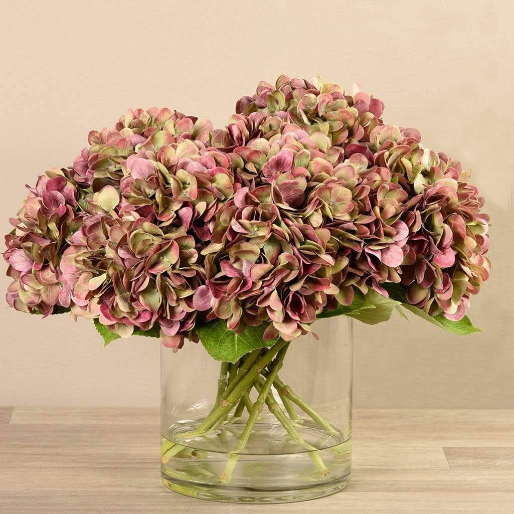 Artificial Hydrangea in Glass Vase - Image 4