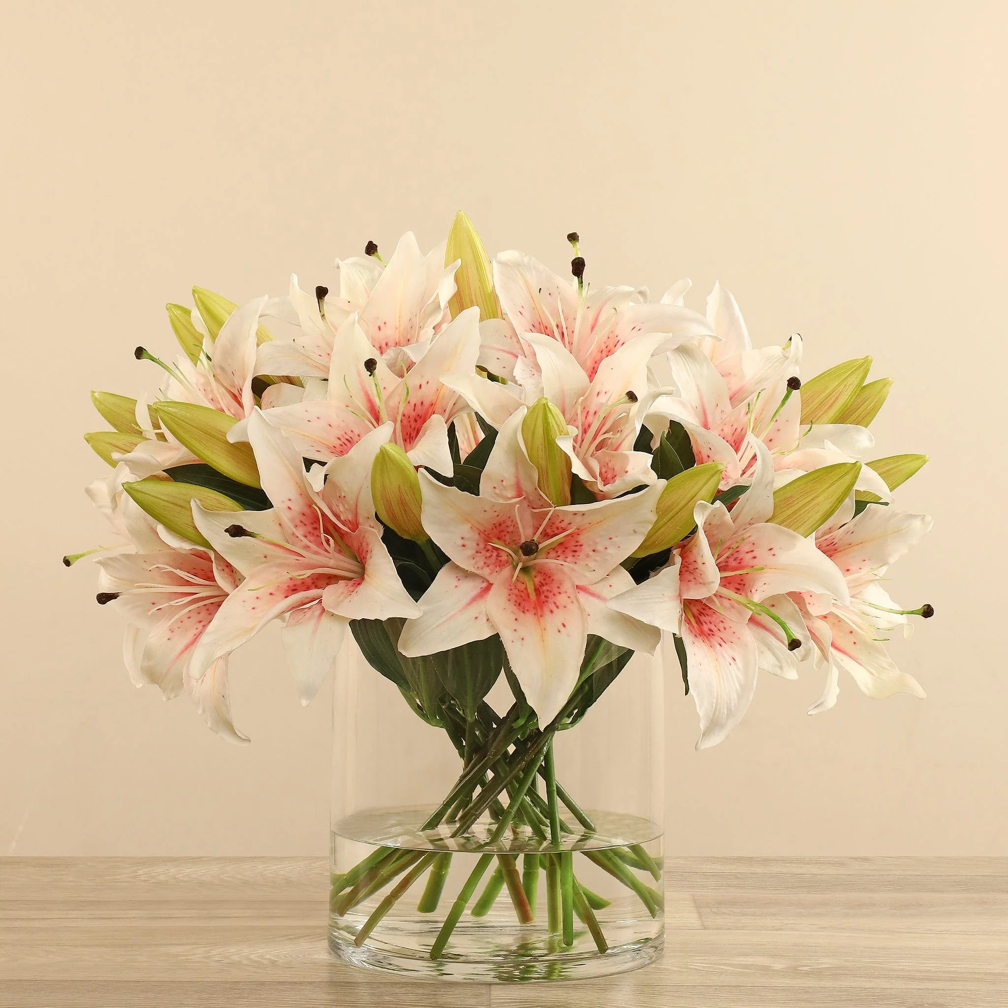 Artificial Lily in Glass Vase - Image 5
