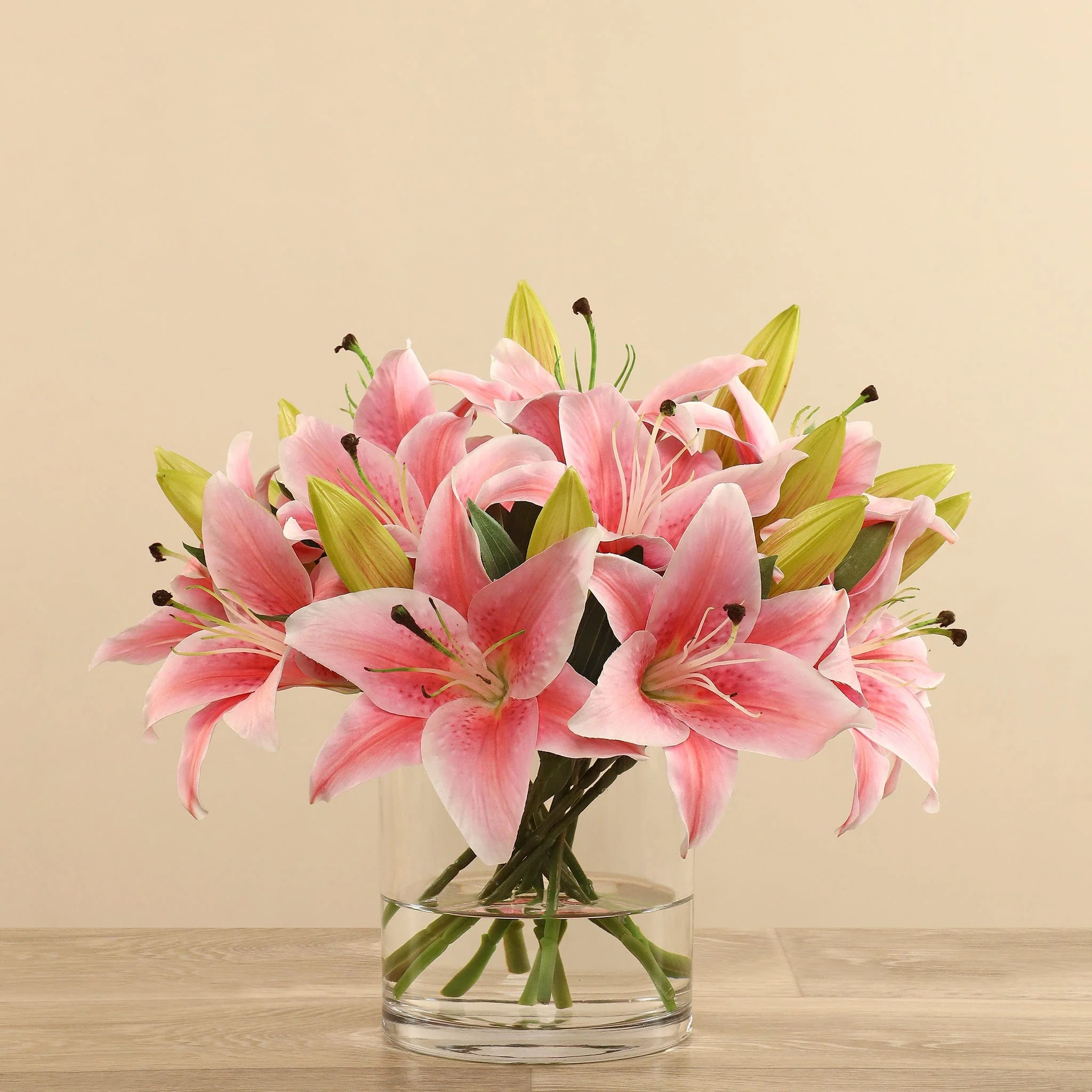 Artificial Lily in Glass Vase - Image 7