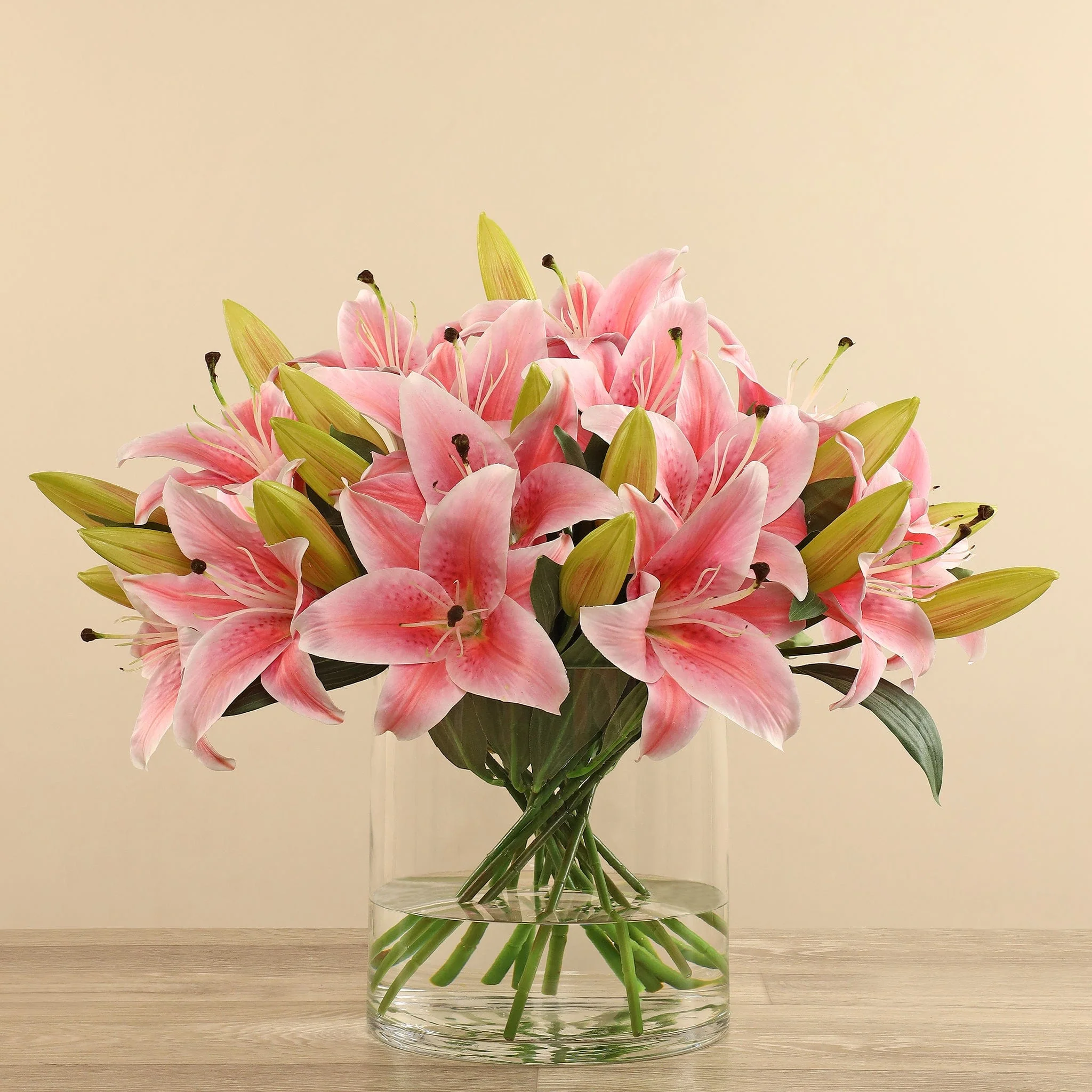 Artificial Lily in Glass Vase - Image 8