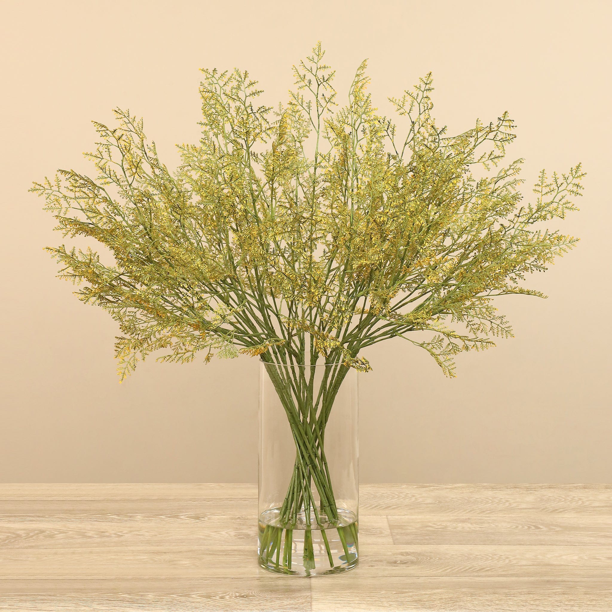 Artificial Limonium Spray in Glass Vase - Image 4