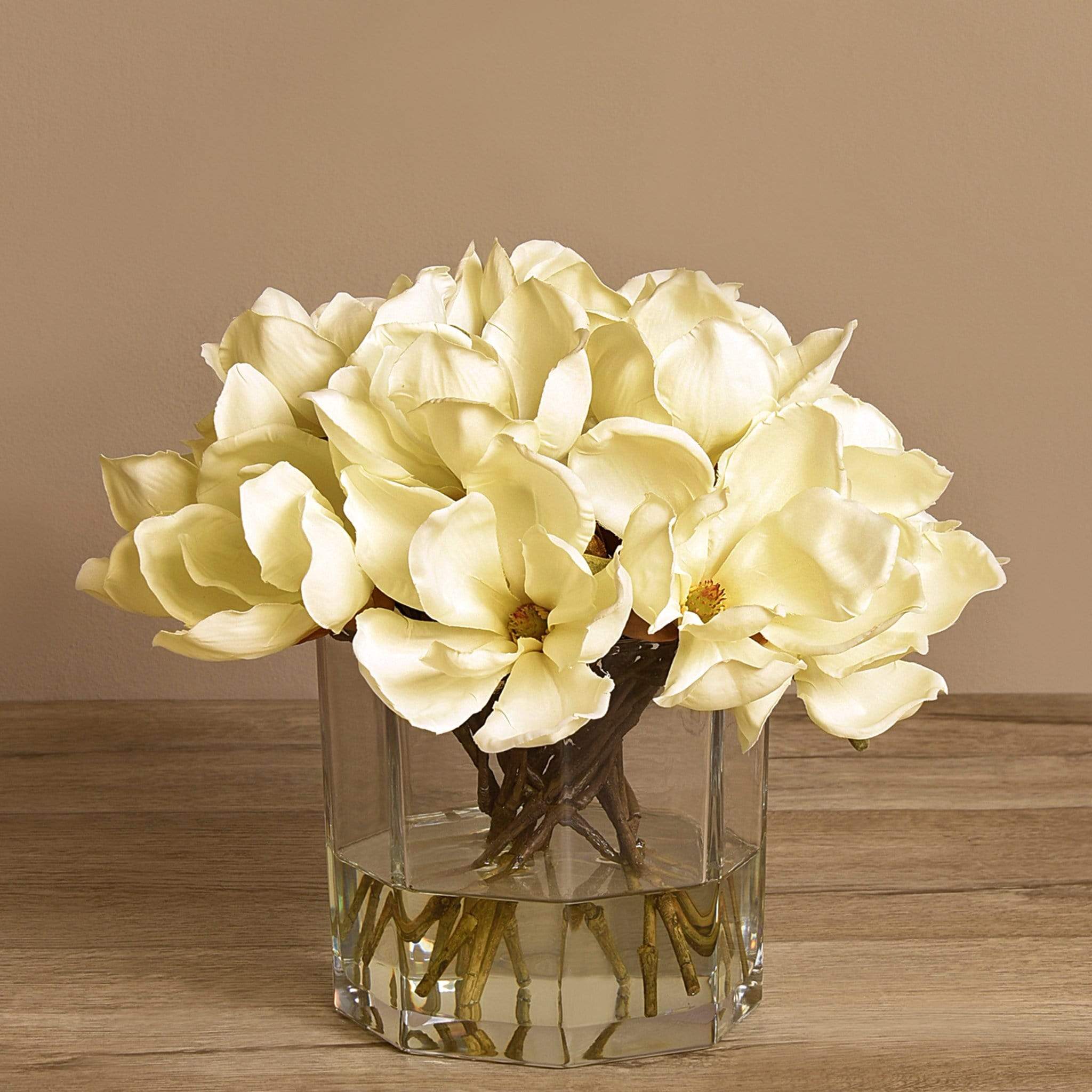 Artificial Magnolia in Glass Vase - Image 5