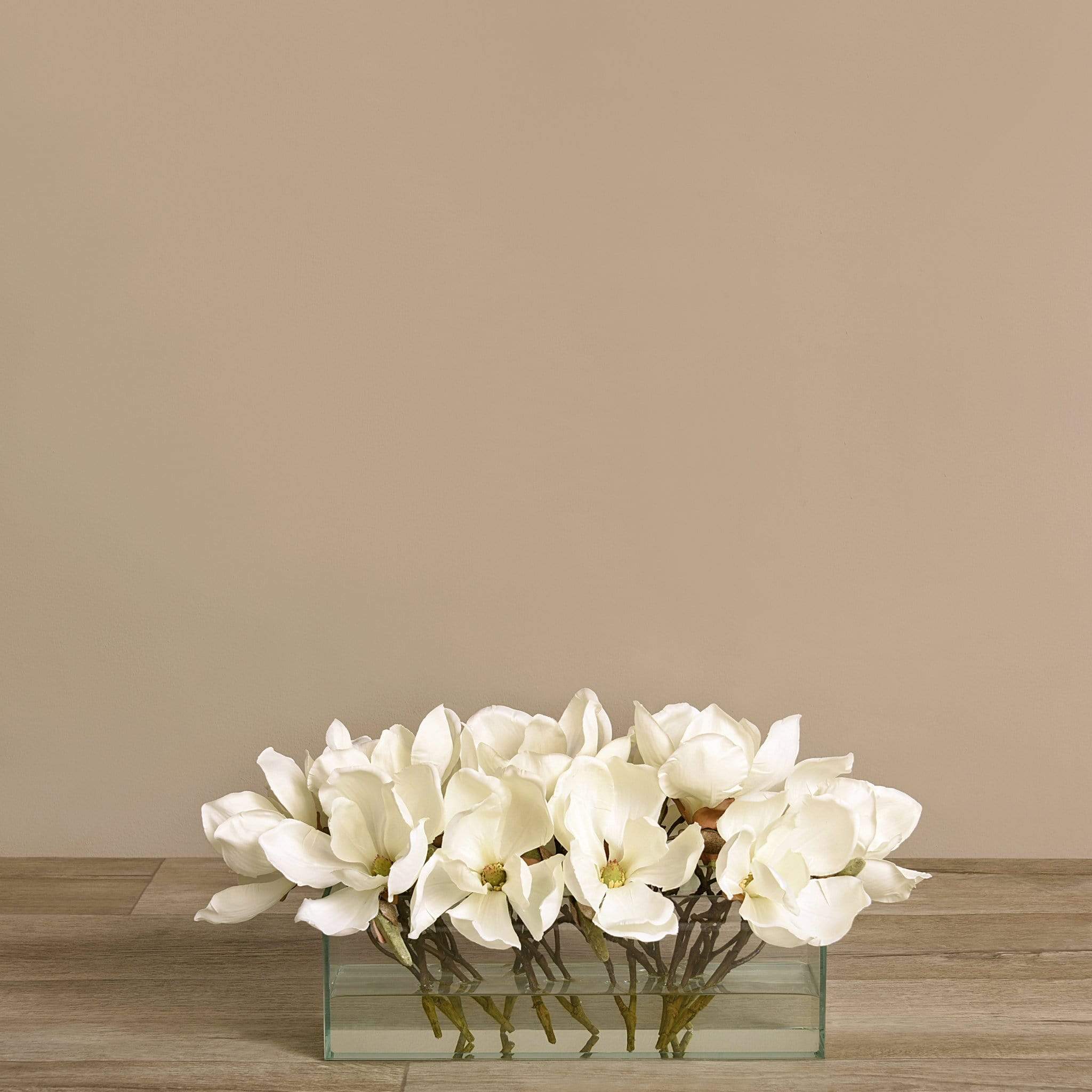 Artificial Magnolia in Glass Vase - Image 2